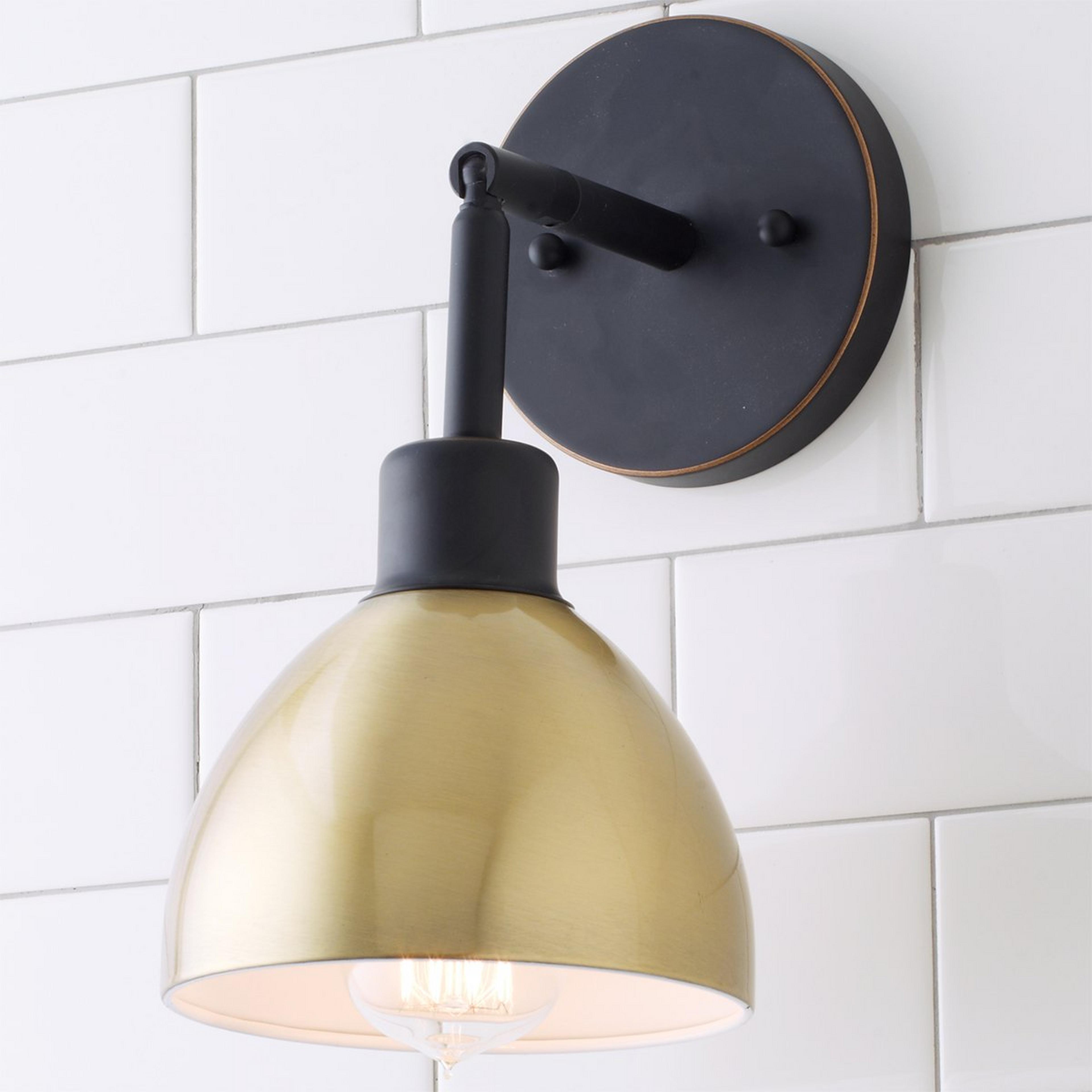 A Young House Love Dapper Sconce with Bronze / Brushed Brass color