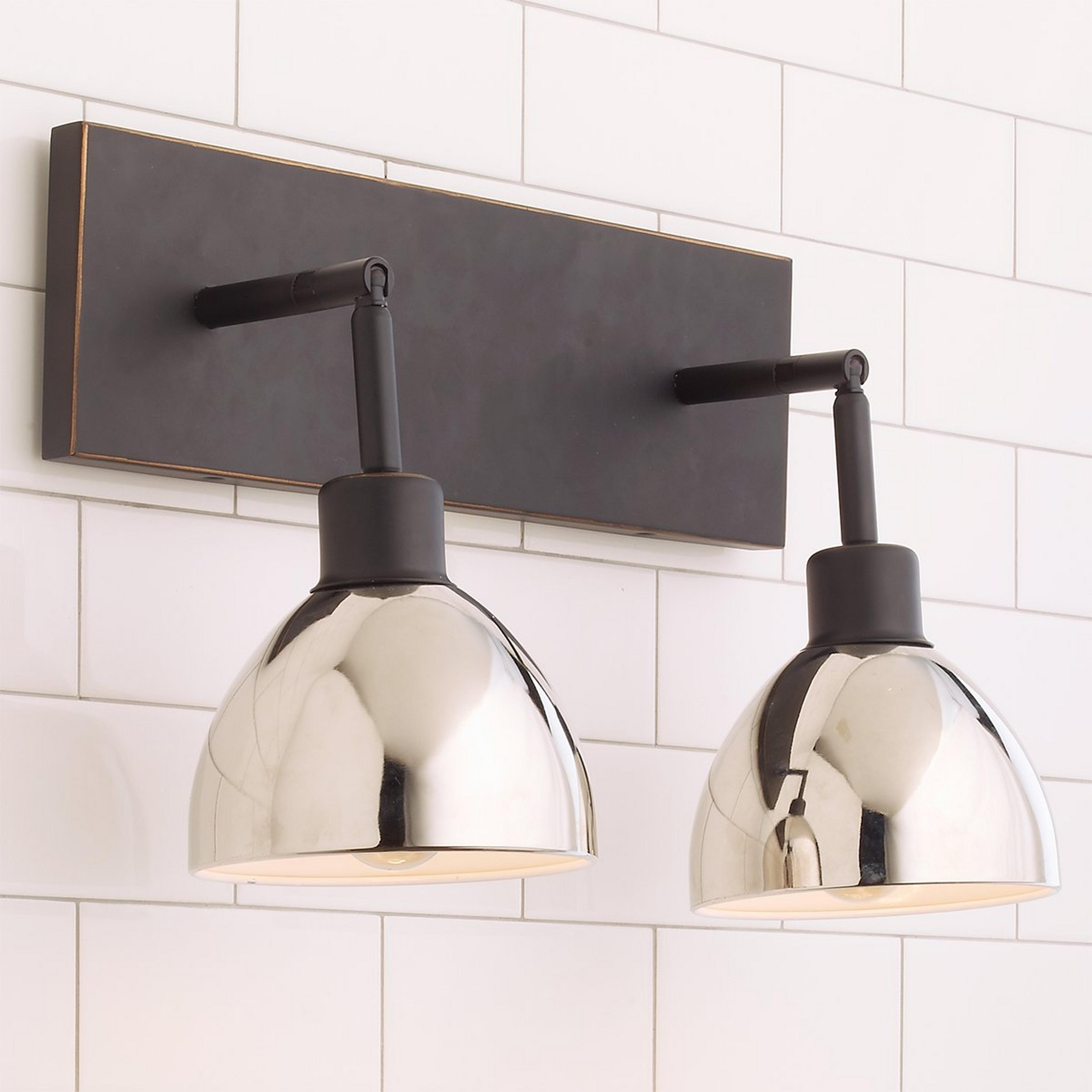 A Young House Love Dapper Vanity Light - 2 Light with Bronze / Chrome color
