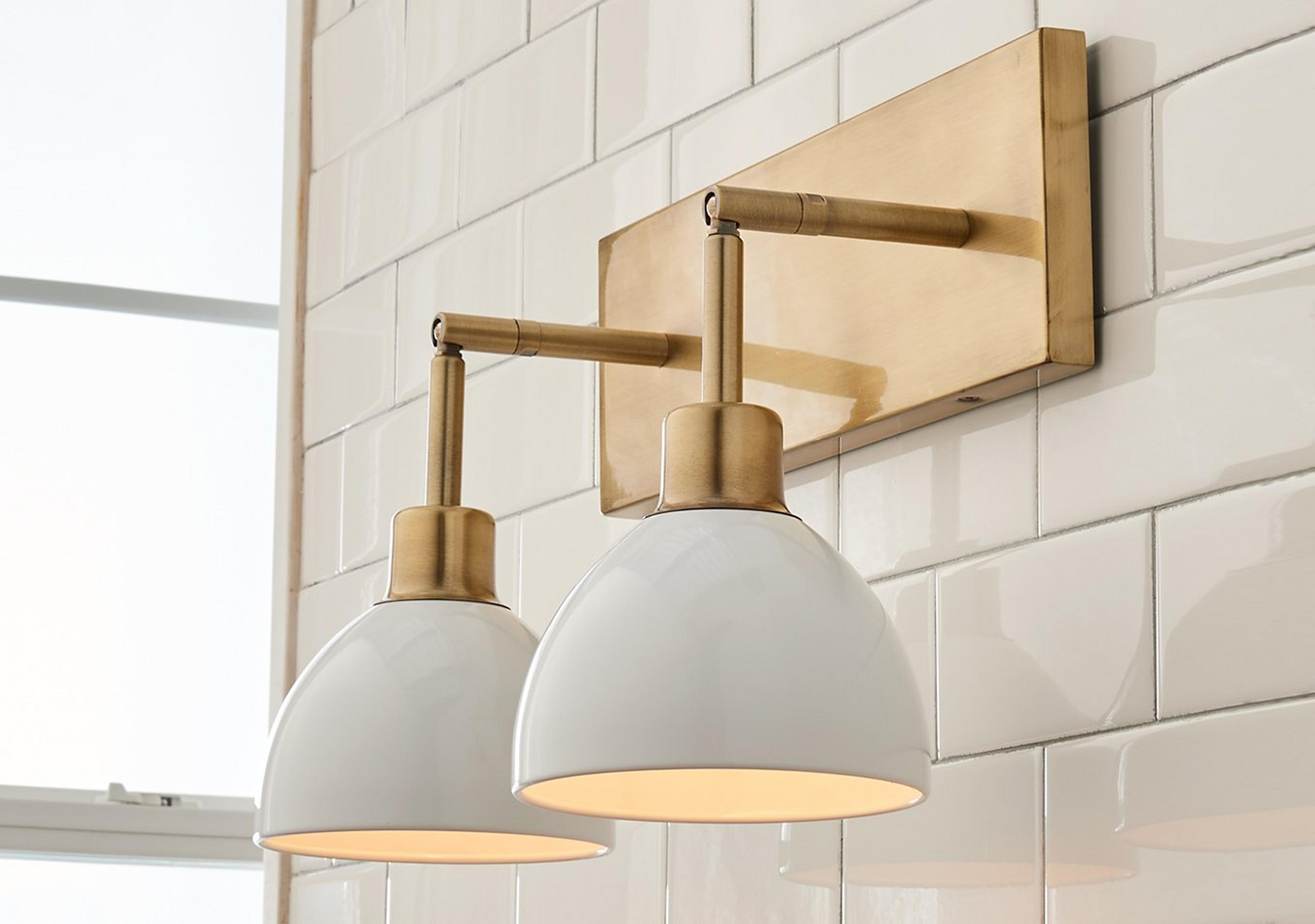 Brushed Brass and White Young House Love Dapper Vanity Light