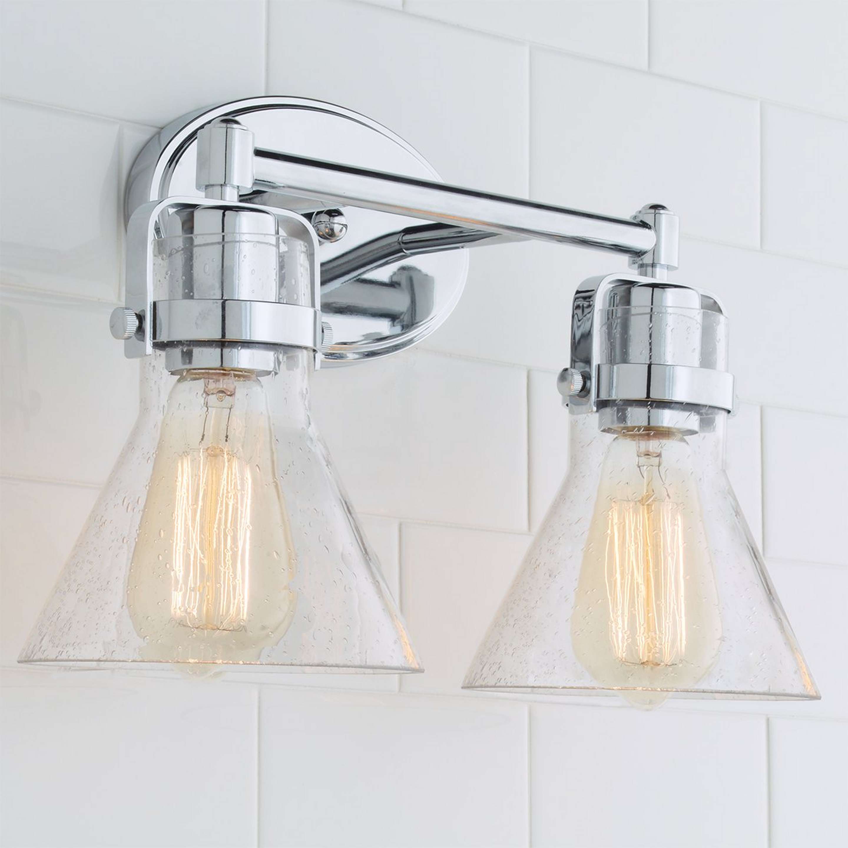 A Coastal Flair Vanity Light - 2 Light with Chrome color