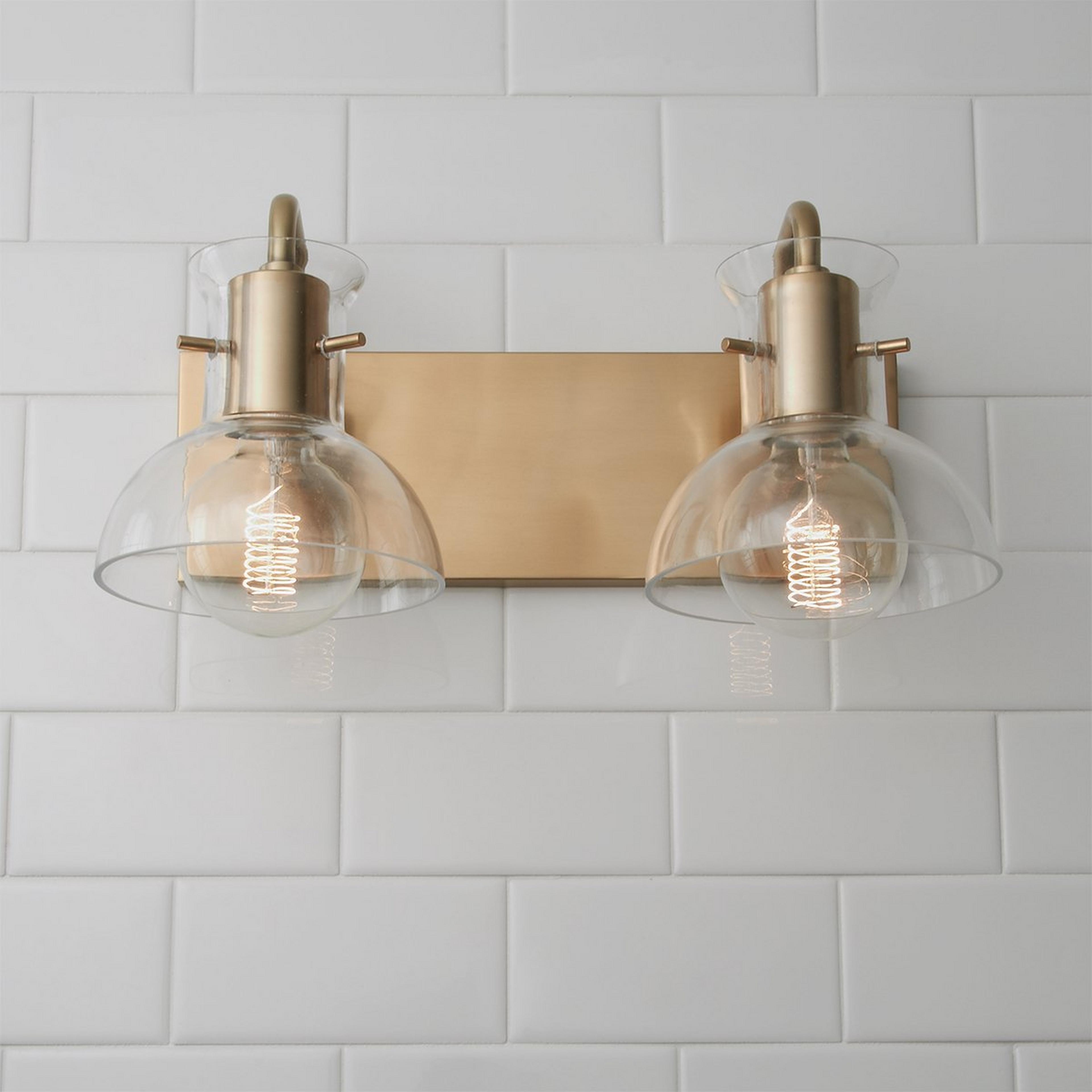 A Cut Round Flask Vanity Light - 2 Light with undefined color