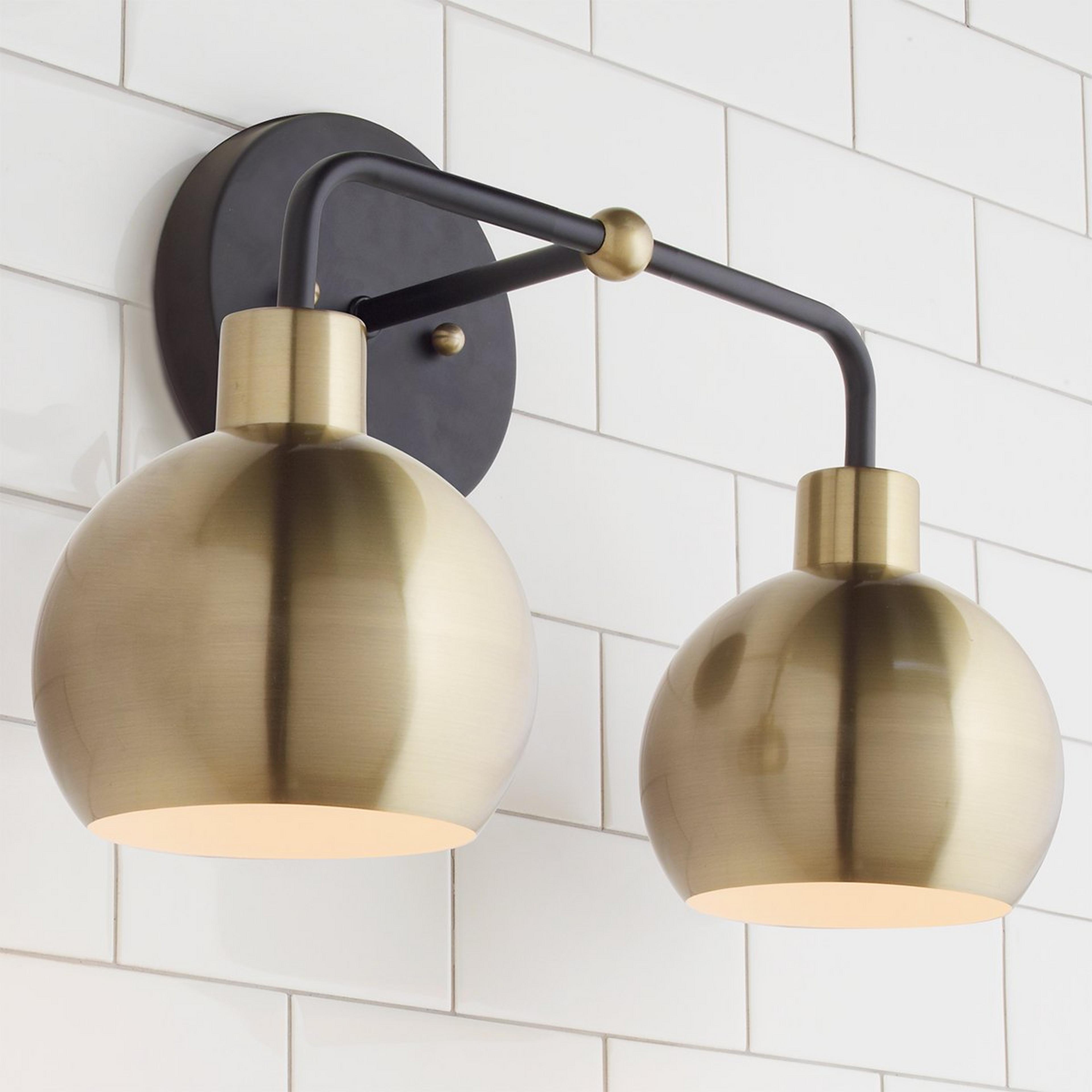 A Young House Love Bubble Vanity Light - 2 Light with Bronze / Brass / Brass color