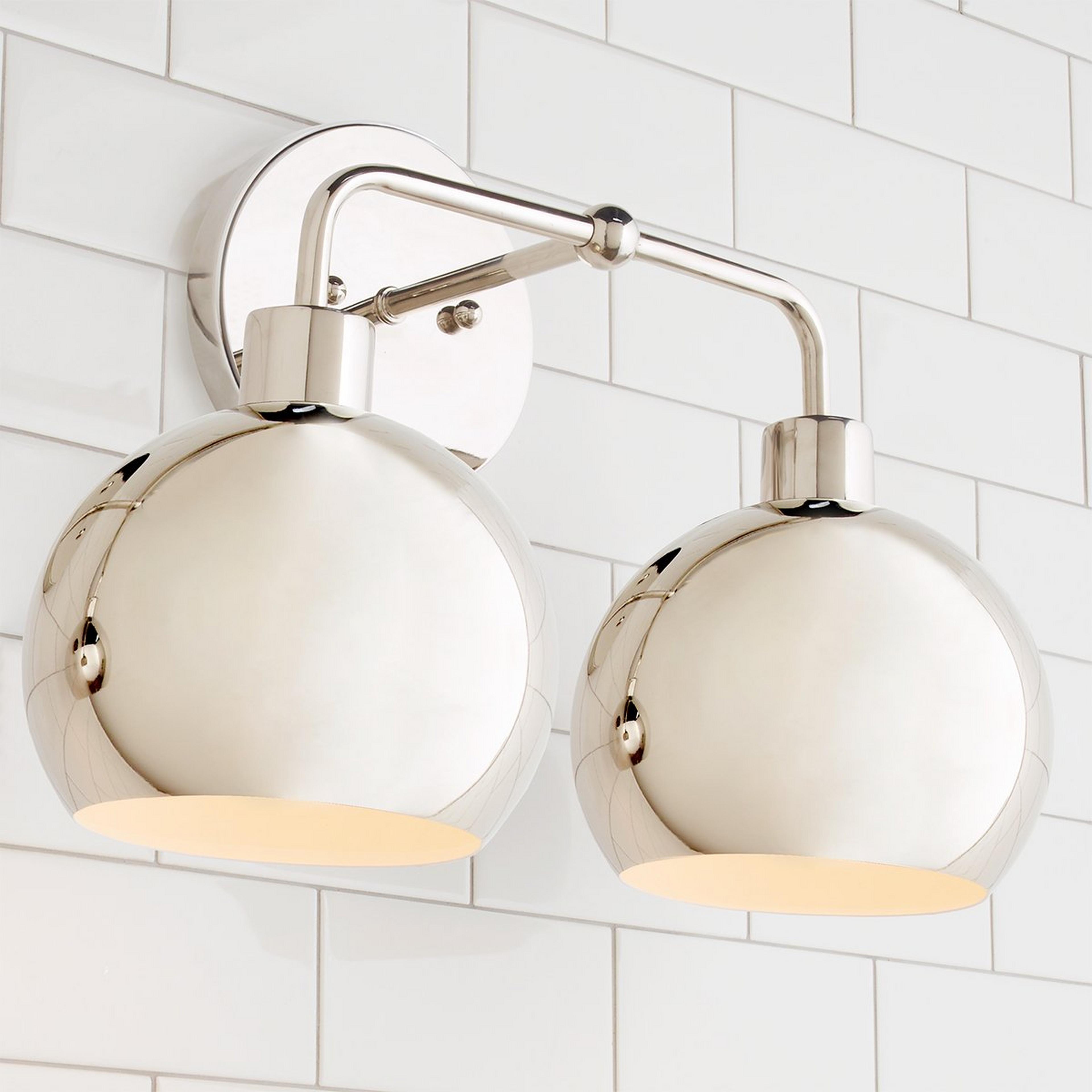 A Young House Love Bubble Vanity Light - 2 Light with Polished Nickel color