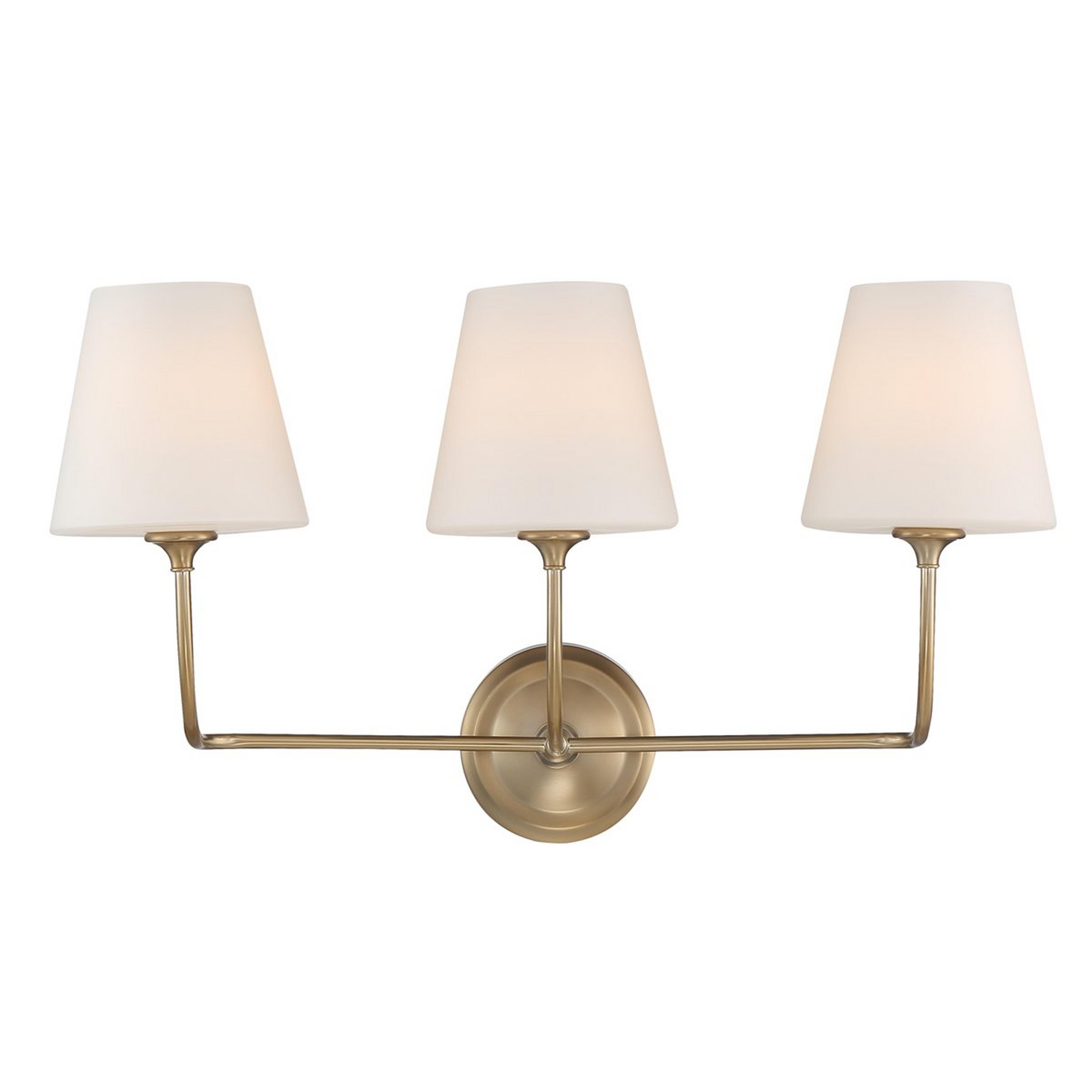 A Modern Charleston Vanity Light - 3 Light with Gold / Milk Glass color
