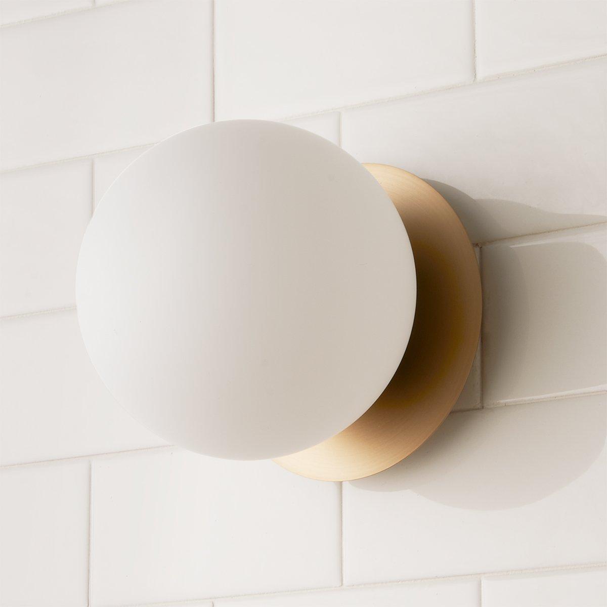 Modern fashion milky globe bath sconce