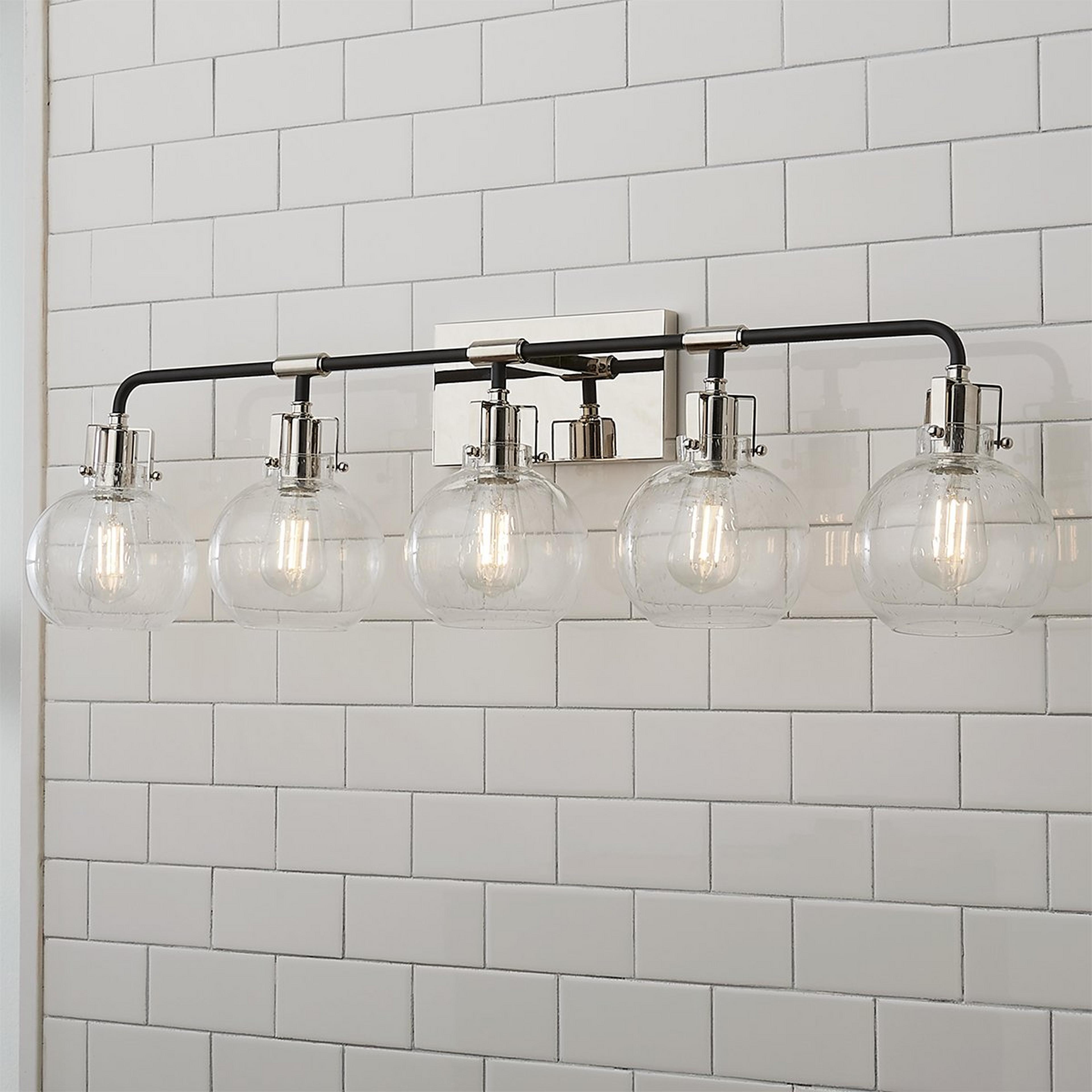 Hinley Seeded Glass Vanity Light - 5 Light