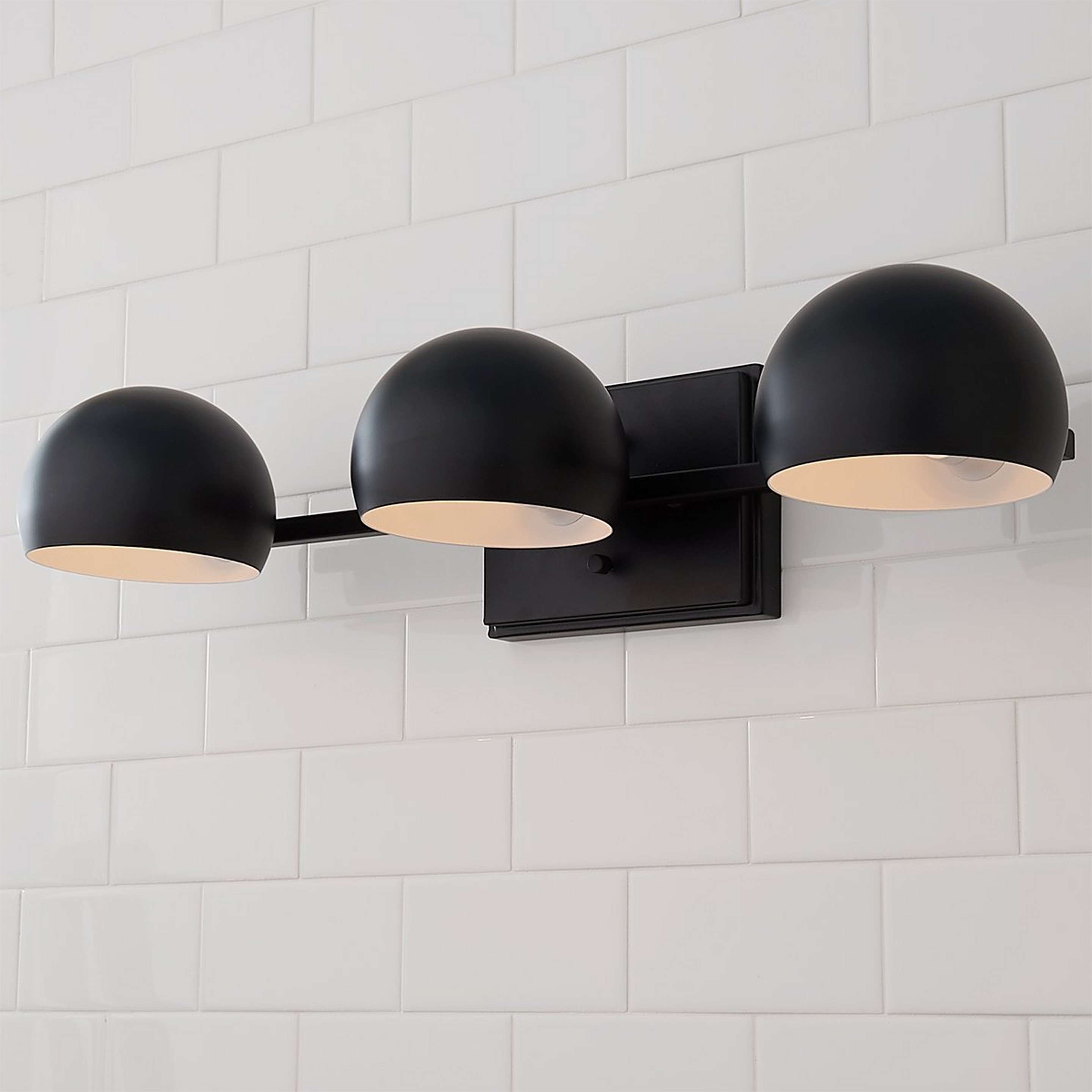 A Just Enough Retro Vanity Light with Matte Black color
