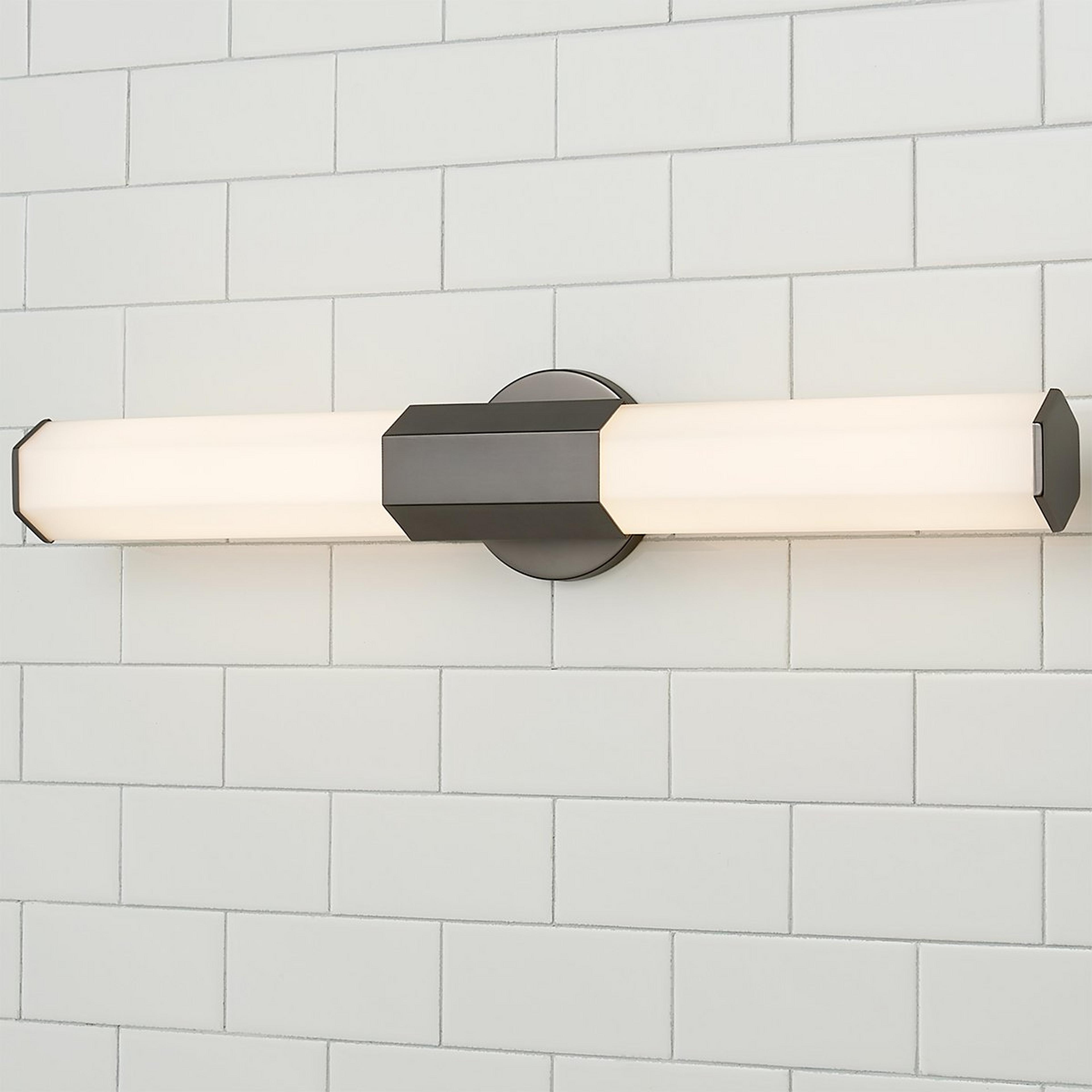 A Contemporary Hexagon LED Vanity Light - Small with Graphite color