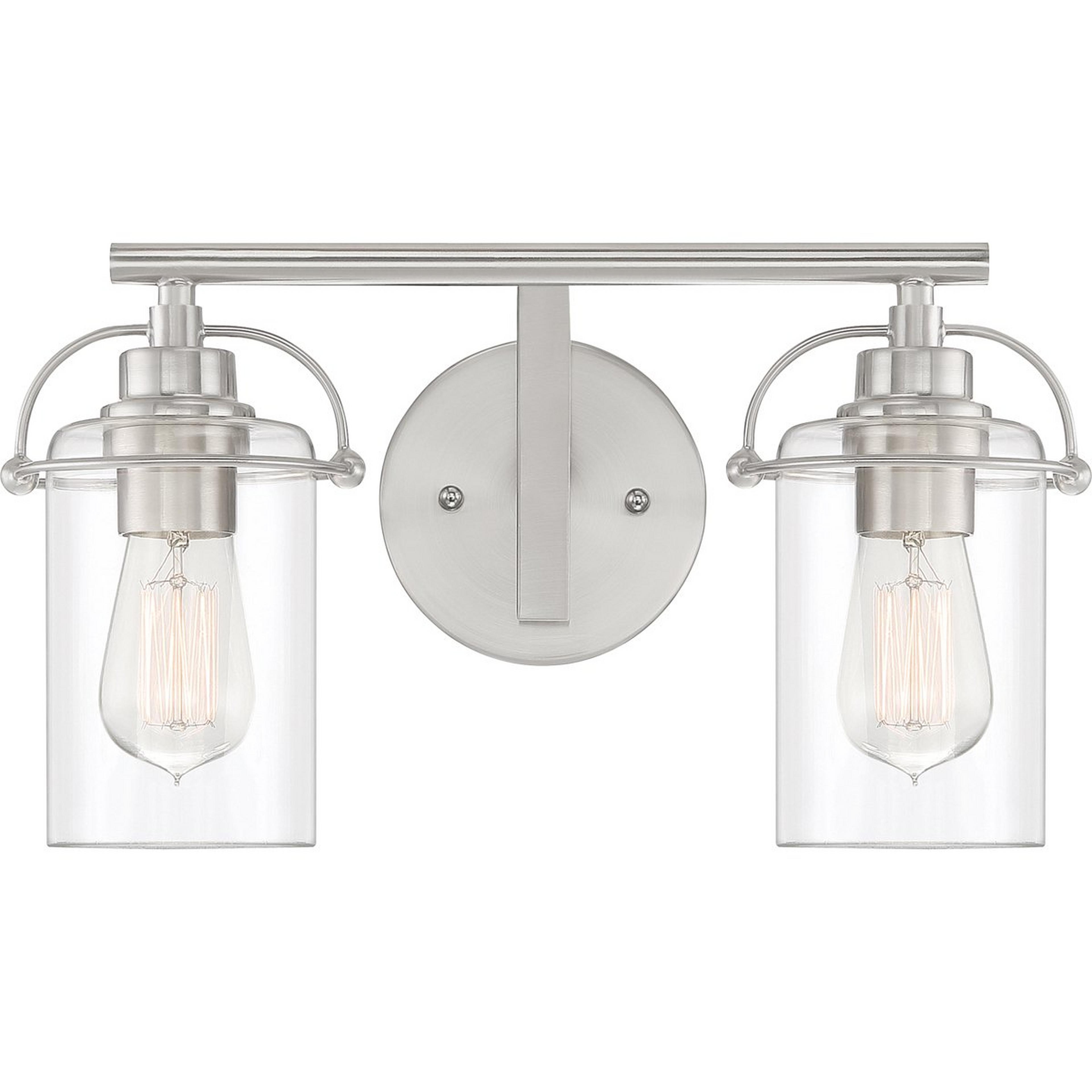 A Annelle Vanity Light - 2 Light with Brushed Nickel color