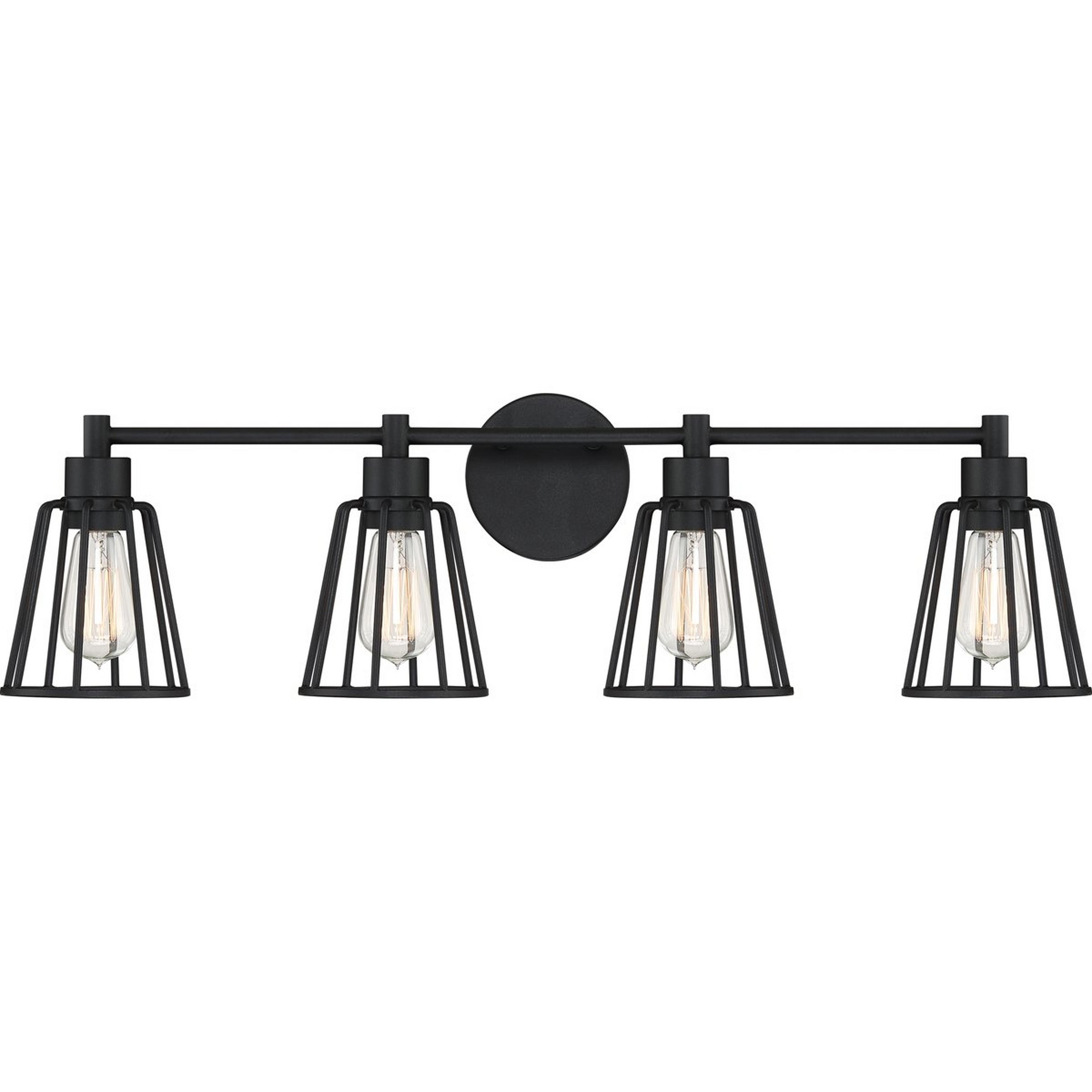 A Tapered Urban Vanity Light - 4 Light with Black color