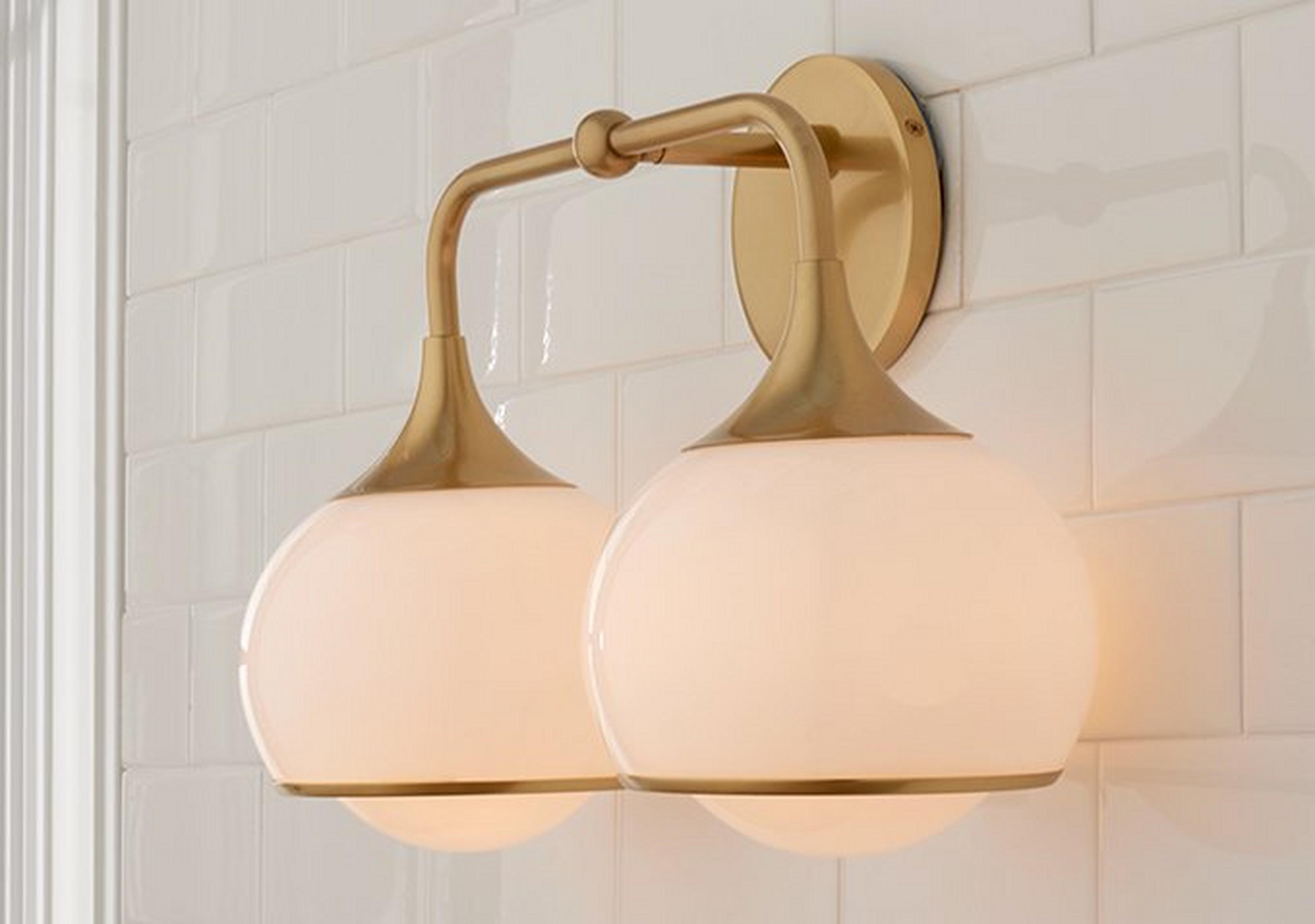 Aged Brass Diner Drop Vanity Light