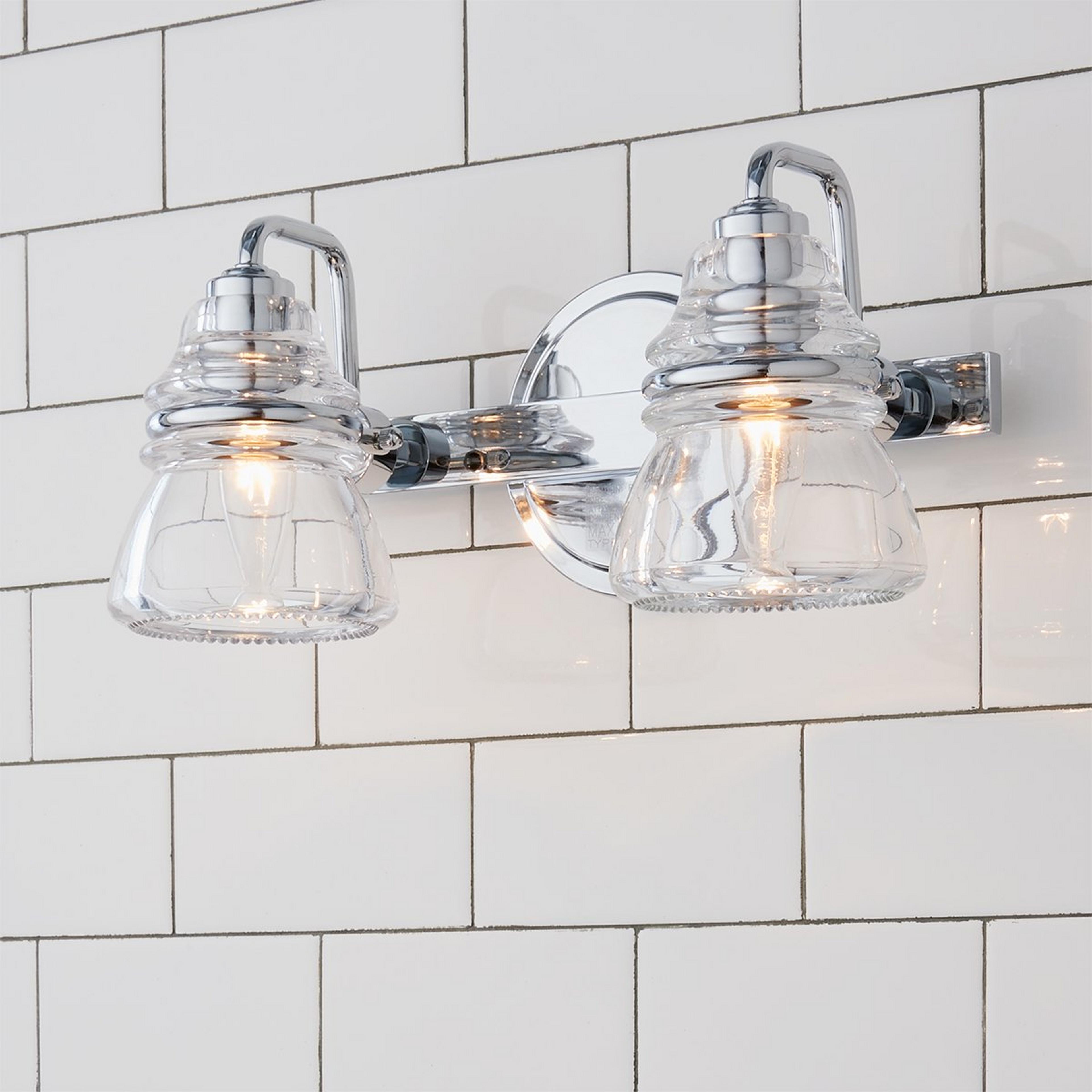 A Zoe Vanity Light - 2 Light with Chrome color