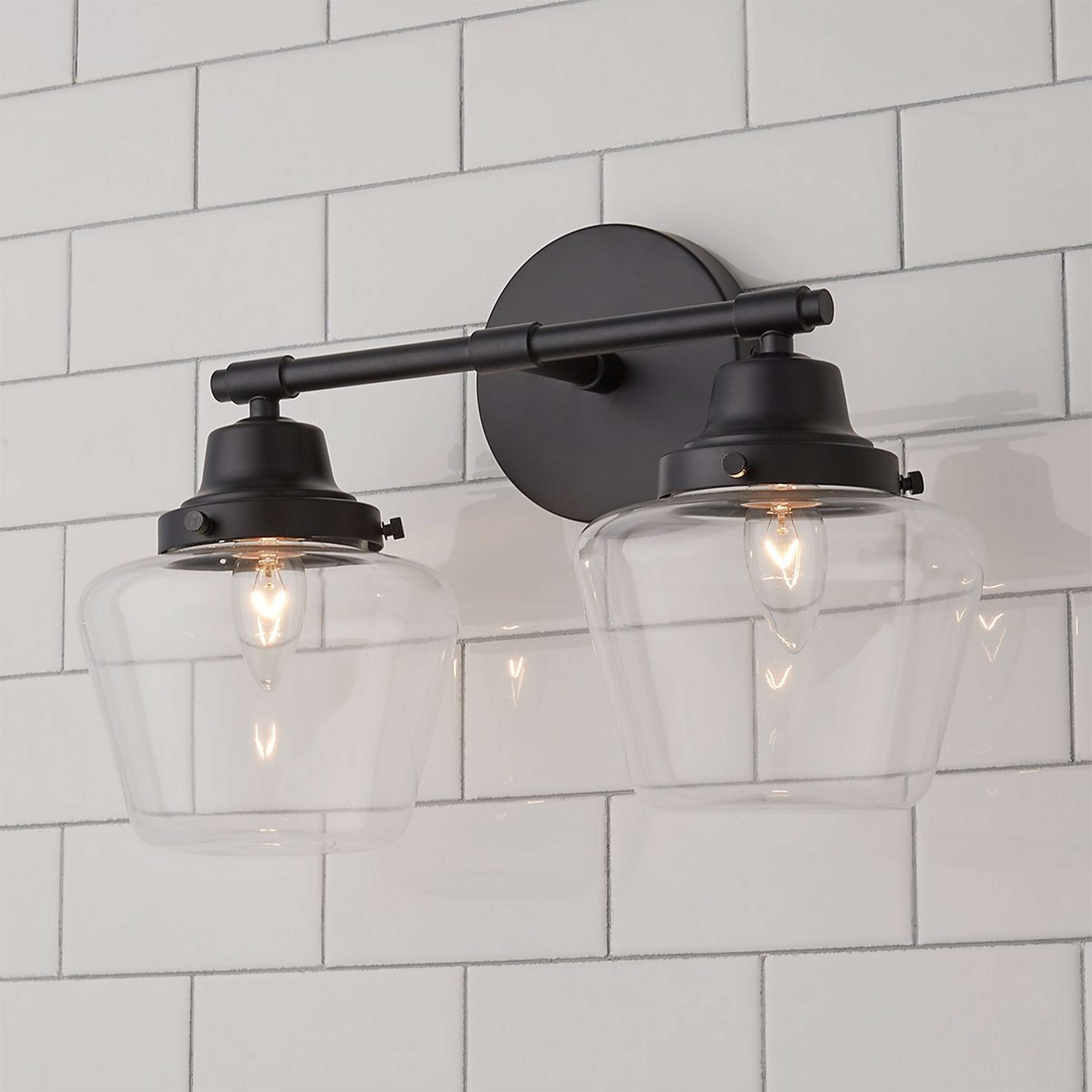 A Jacobson Vanity Light - 2 Light with Black color