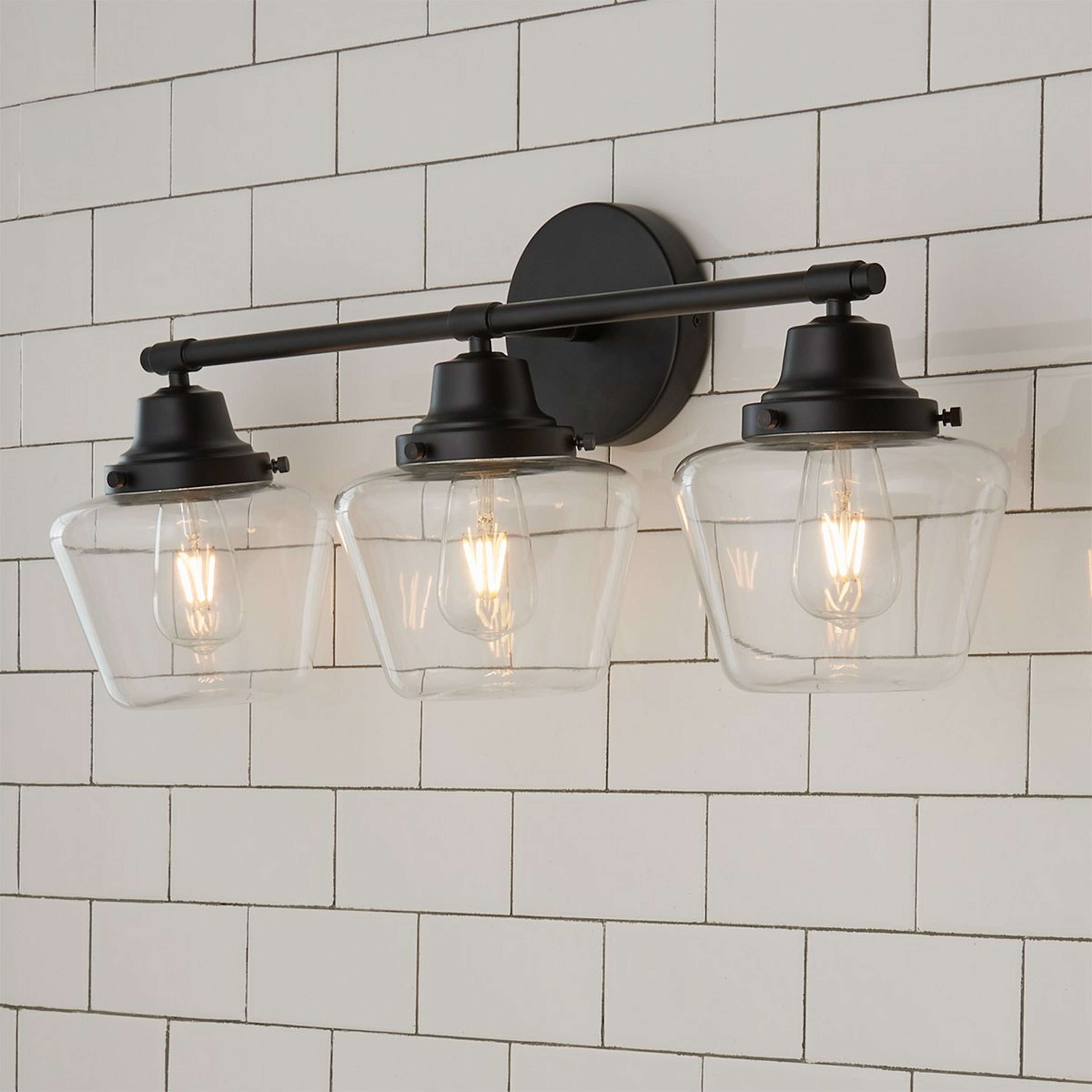 A Jacobson Vanity Light - 3 Light with Black color