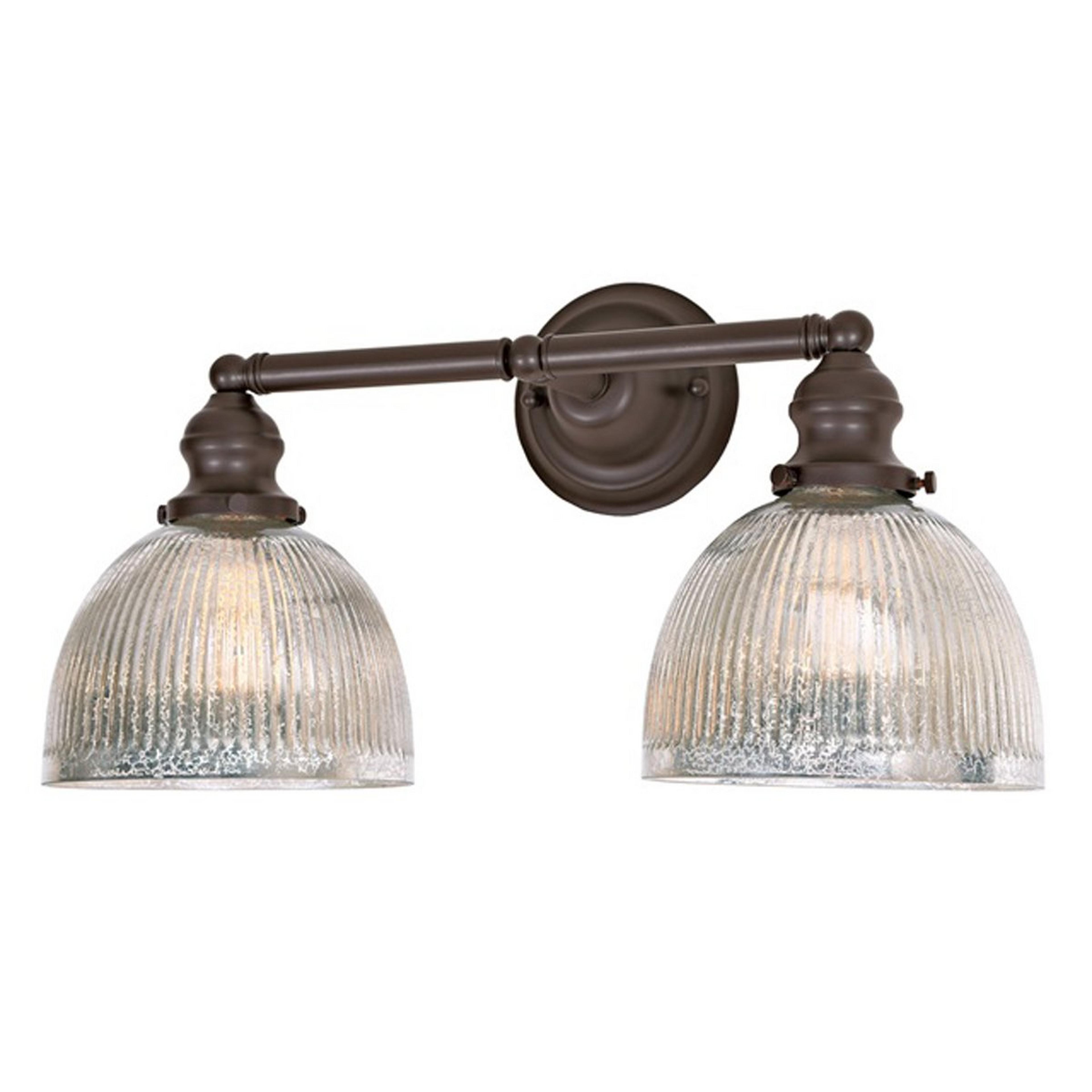 A Modern Mercury Glass Restoration Vanity Light - 2 Light with undefined color