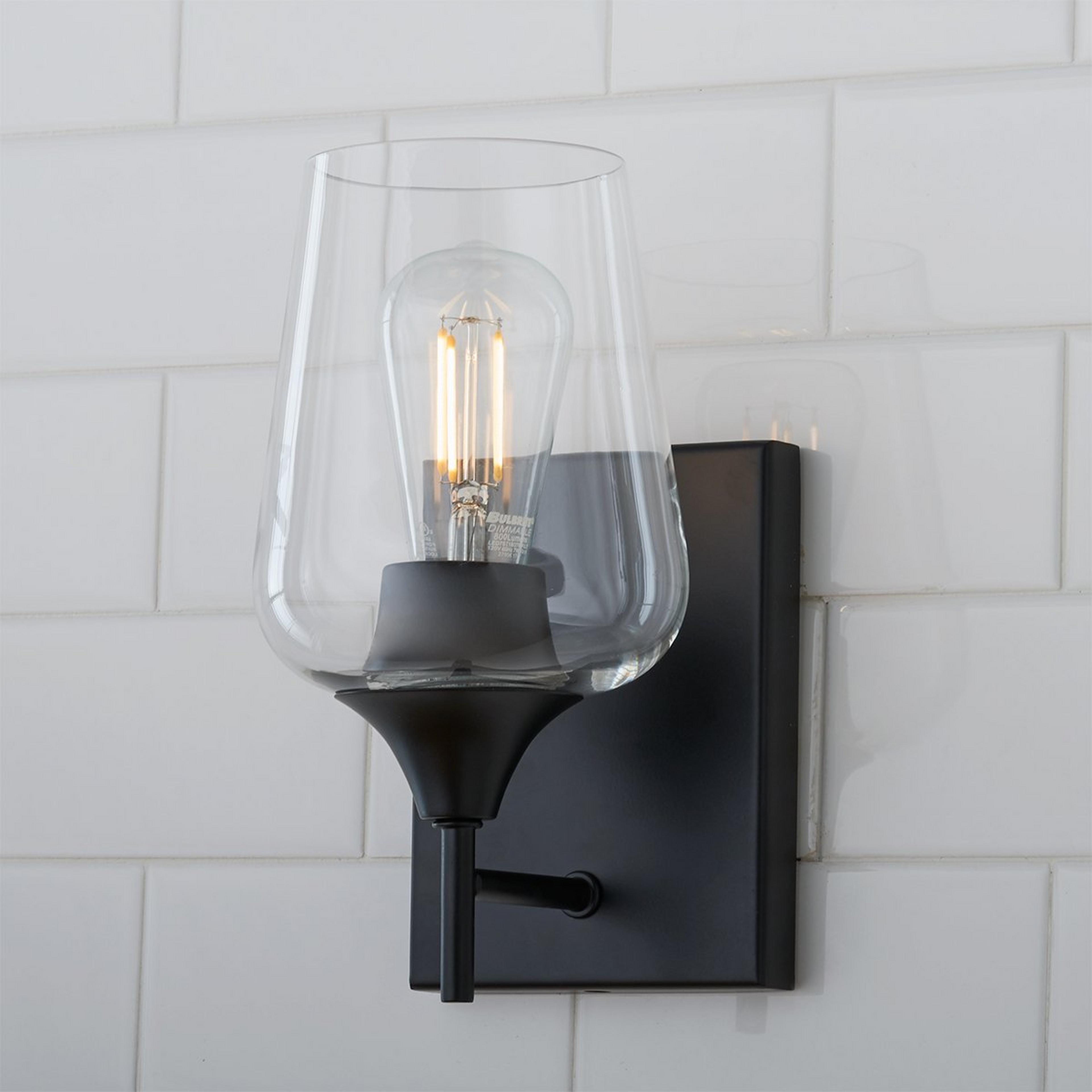 A Ashley Bath Sconce with Black / Clear color