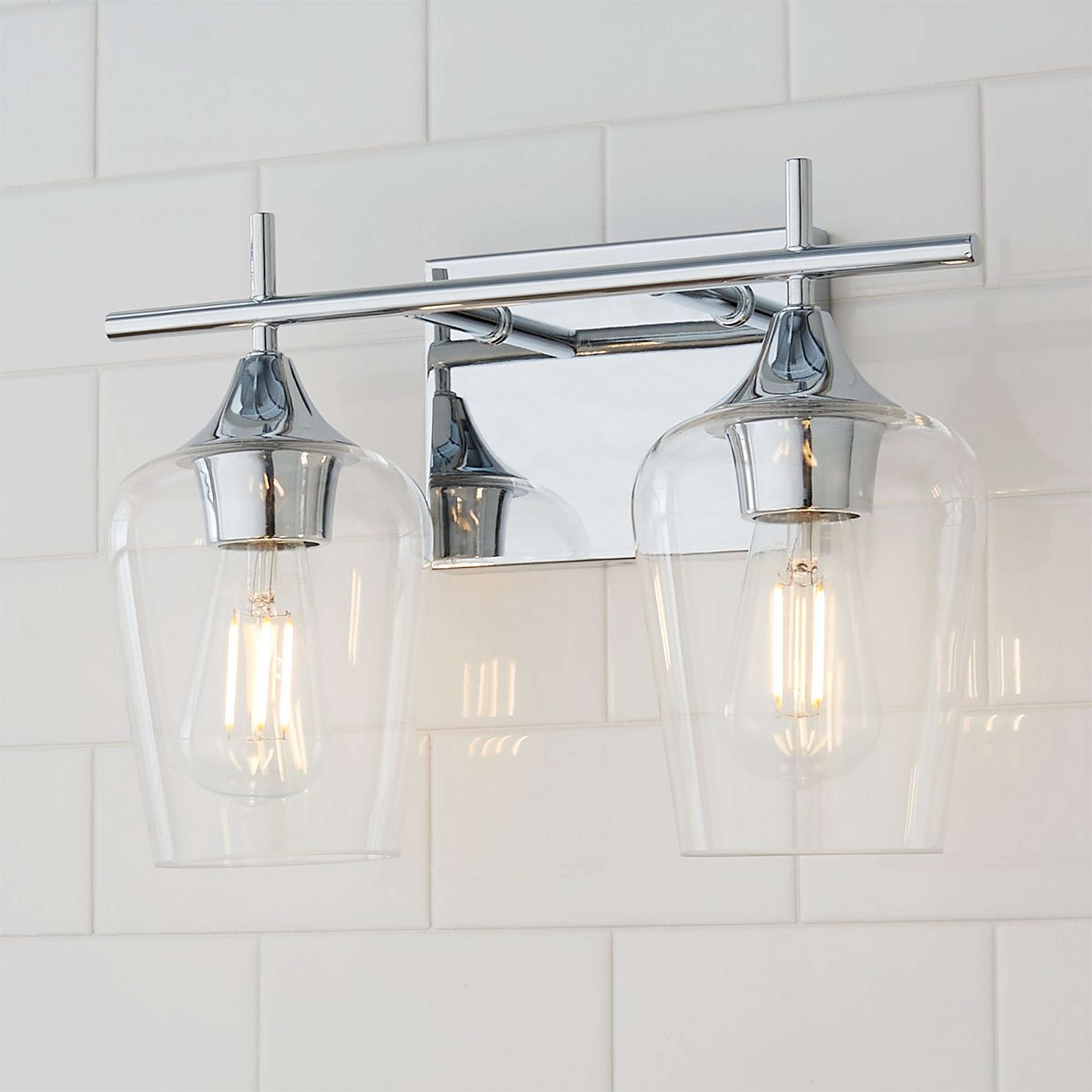 A Ashley Vanity Light - 2 Light with Polished Chrome / Clear color