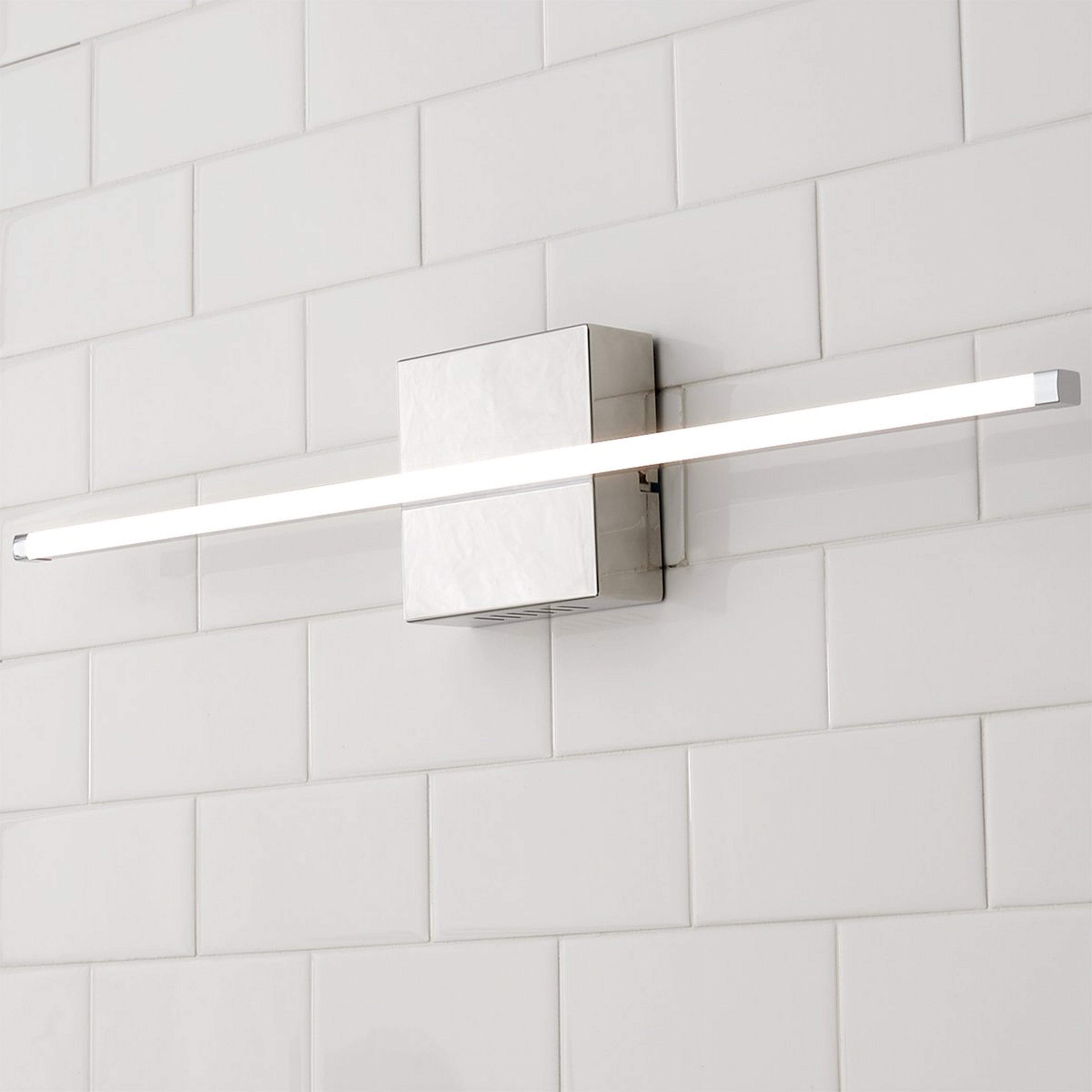 A LED Wand Bath Sconce with Chrome color