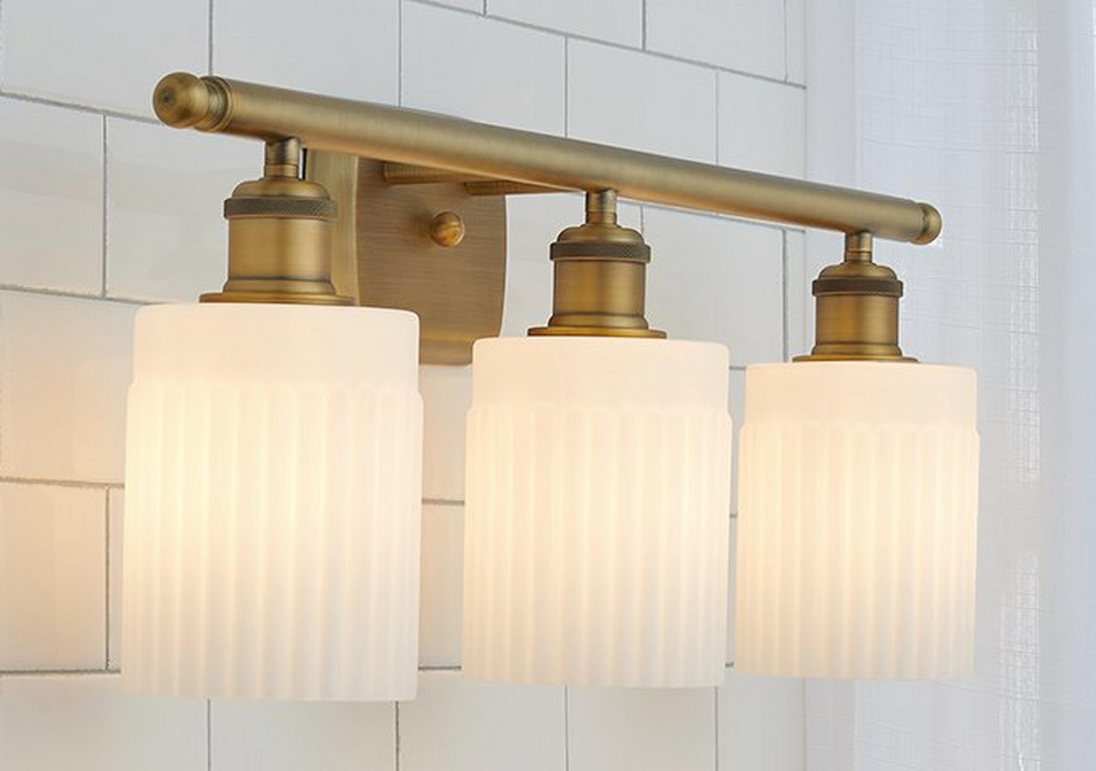 Brushed Brass Ridged Austin Vanity Light