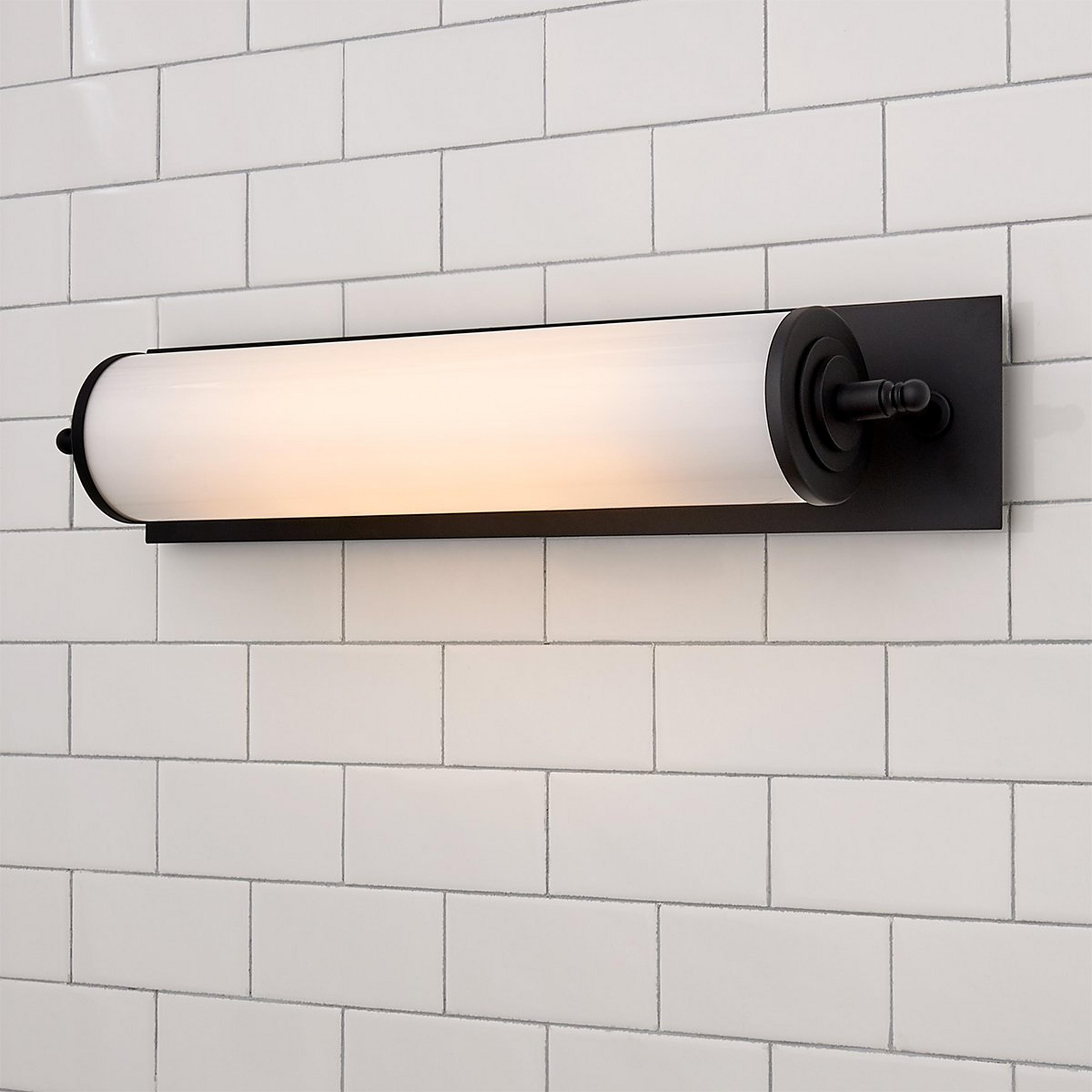 A Wilson Vanity Light - Large with Matte Black / White color