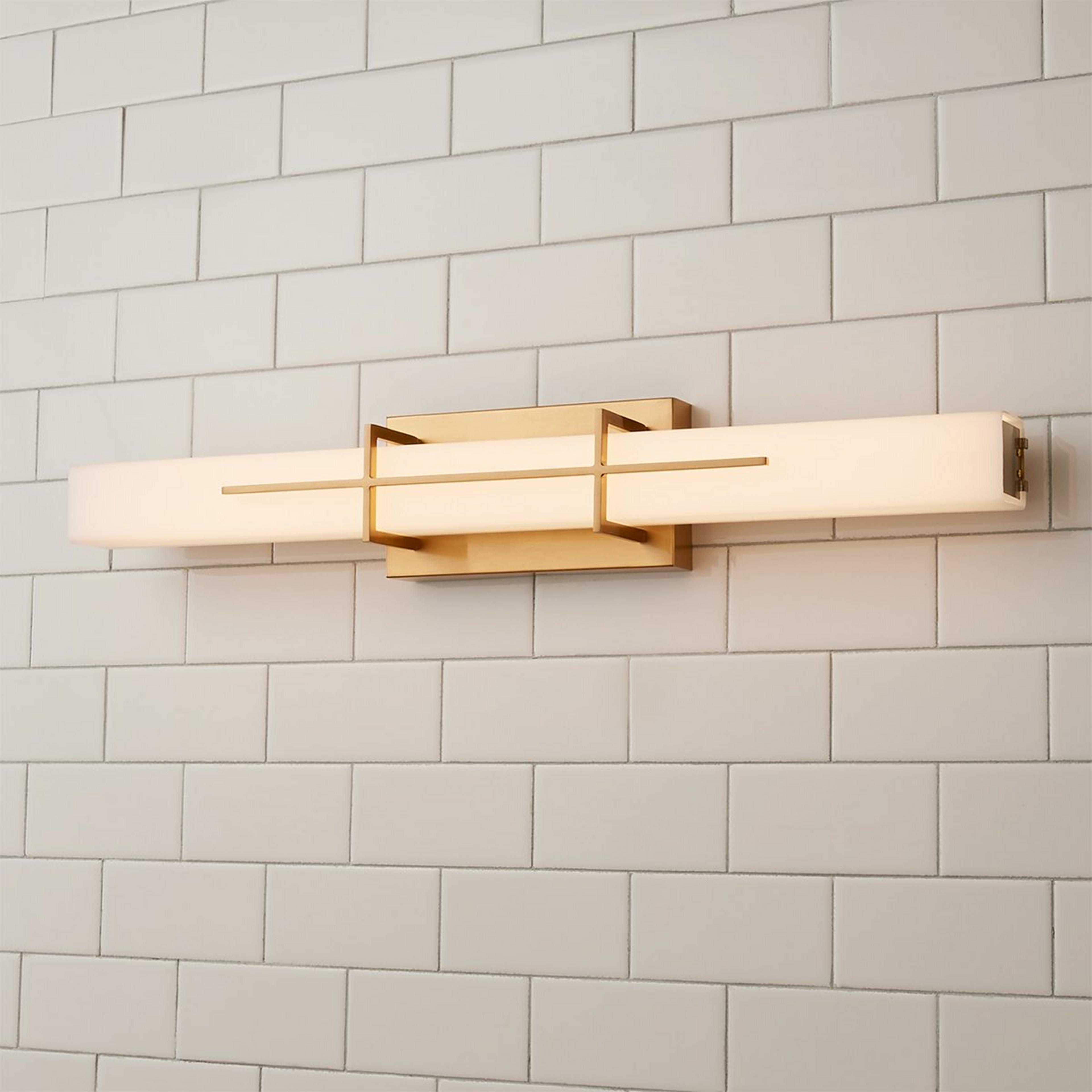 A Cydney Vanity Light - Large with Aged Brass / Opal Glass color
