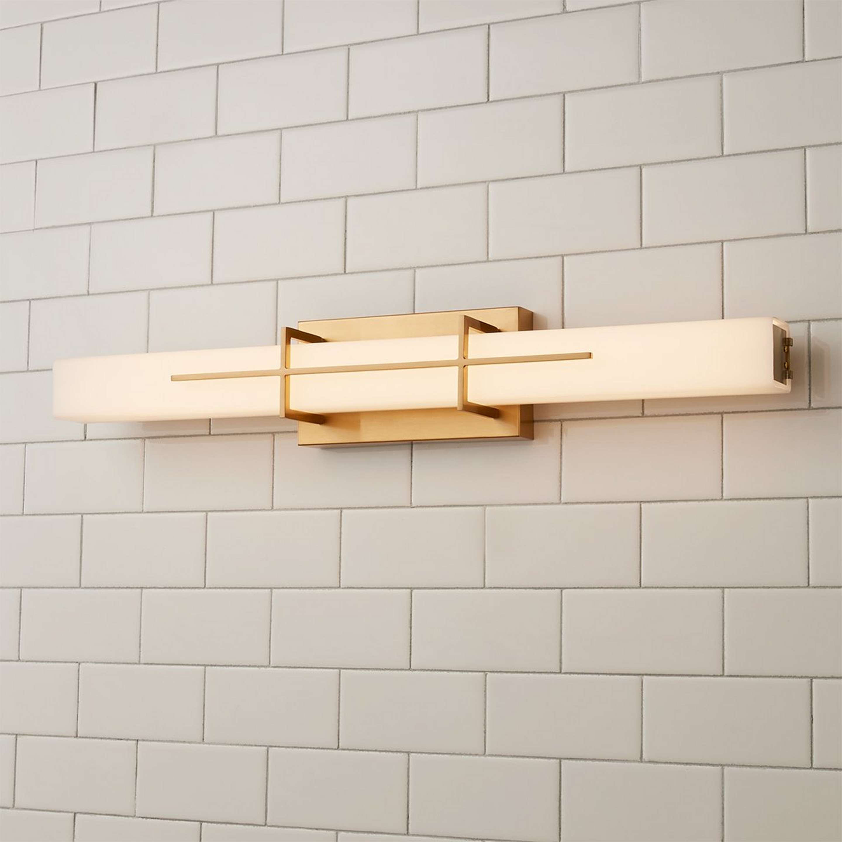 A Cydney Vanity Light - Large with Aged Brass / Opal Glass color