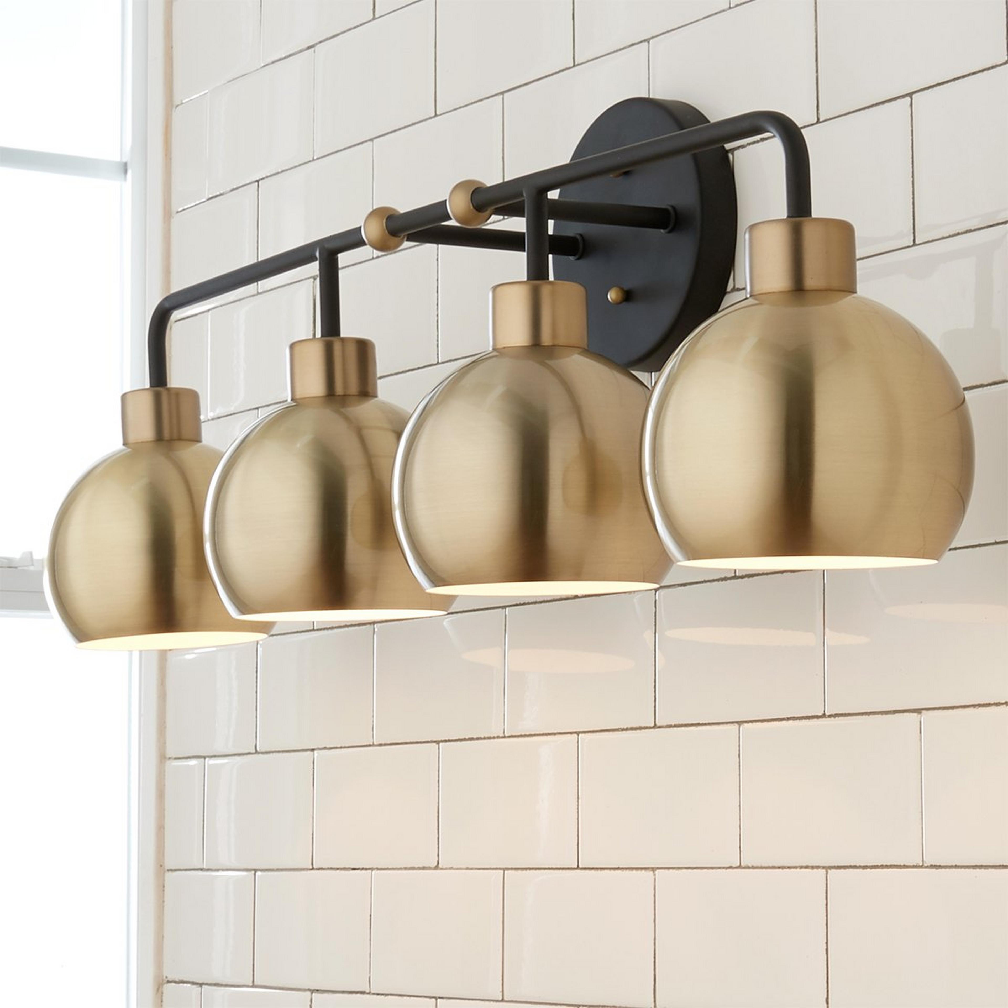 A Young House Love Bubble Vanity Light - 4 Light with Bronze / Brass / Brass color