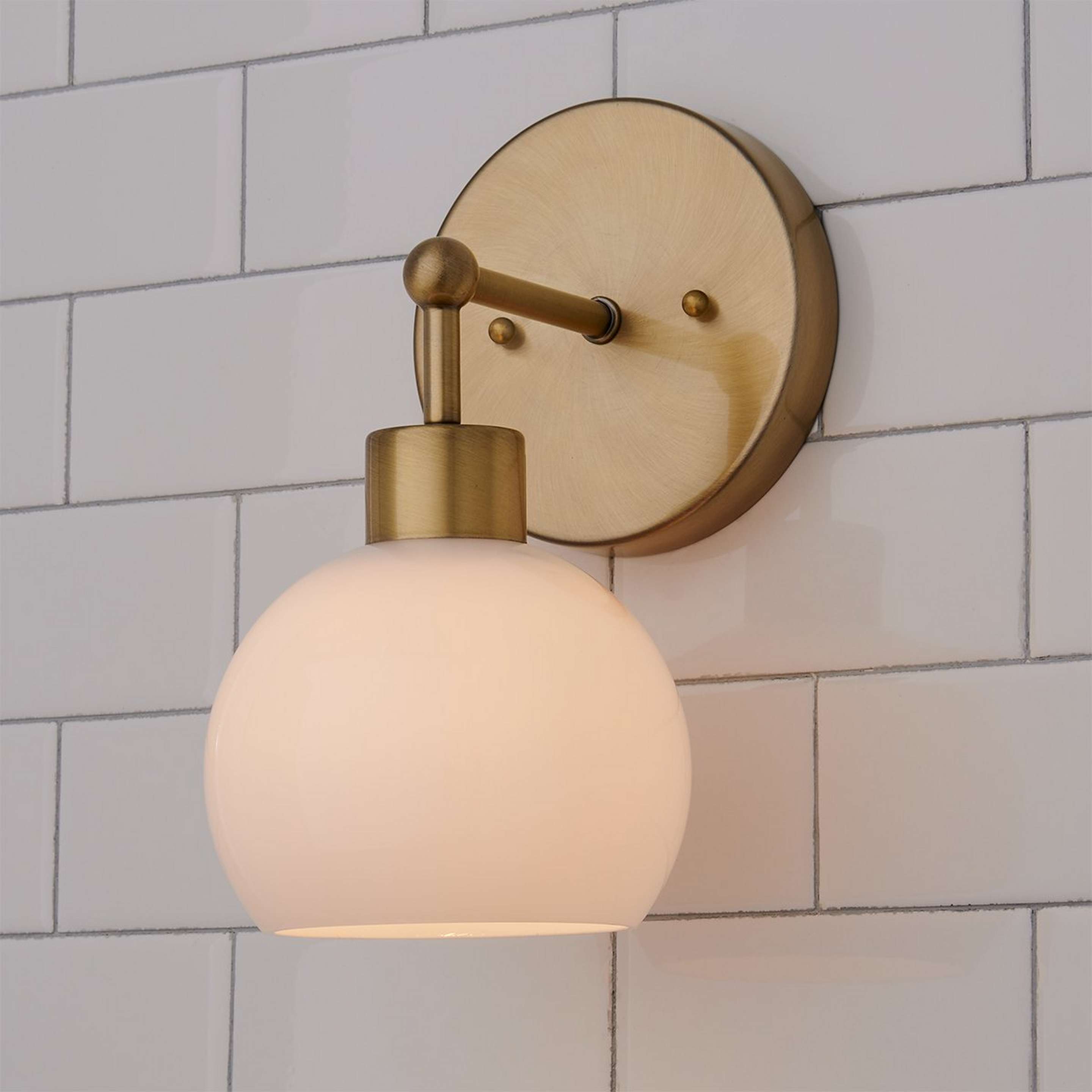 A Young House Love Opal Glass Bubble Sconce with Brass / Opal Glass color