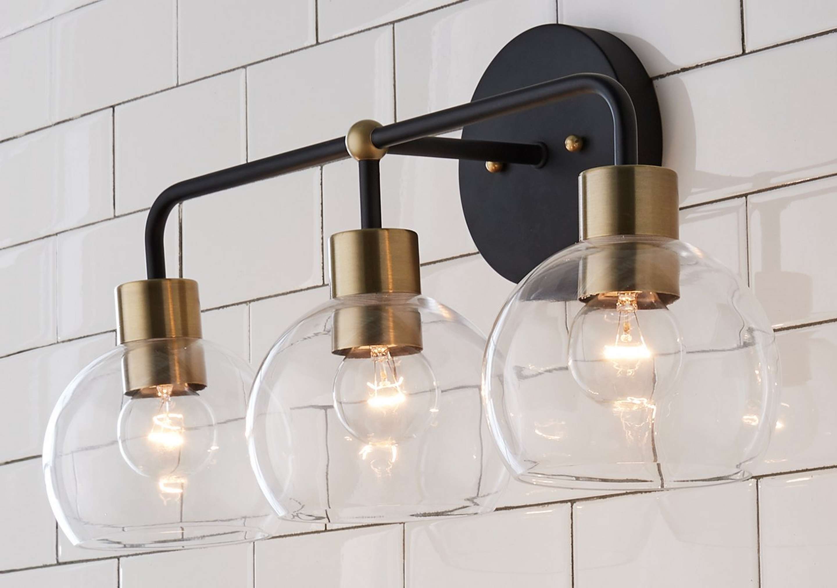 Clear Glass Bubble Vanity Light