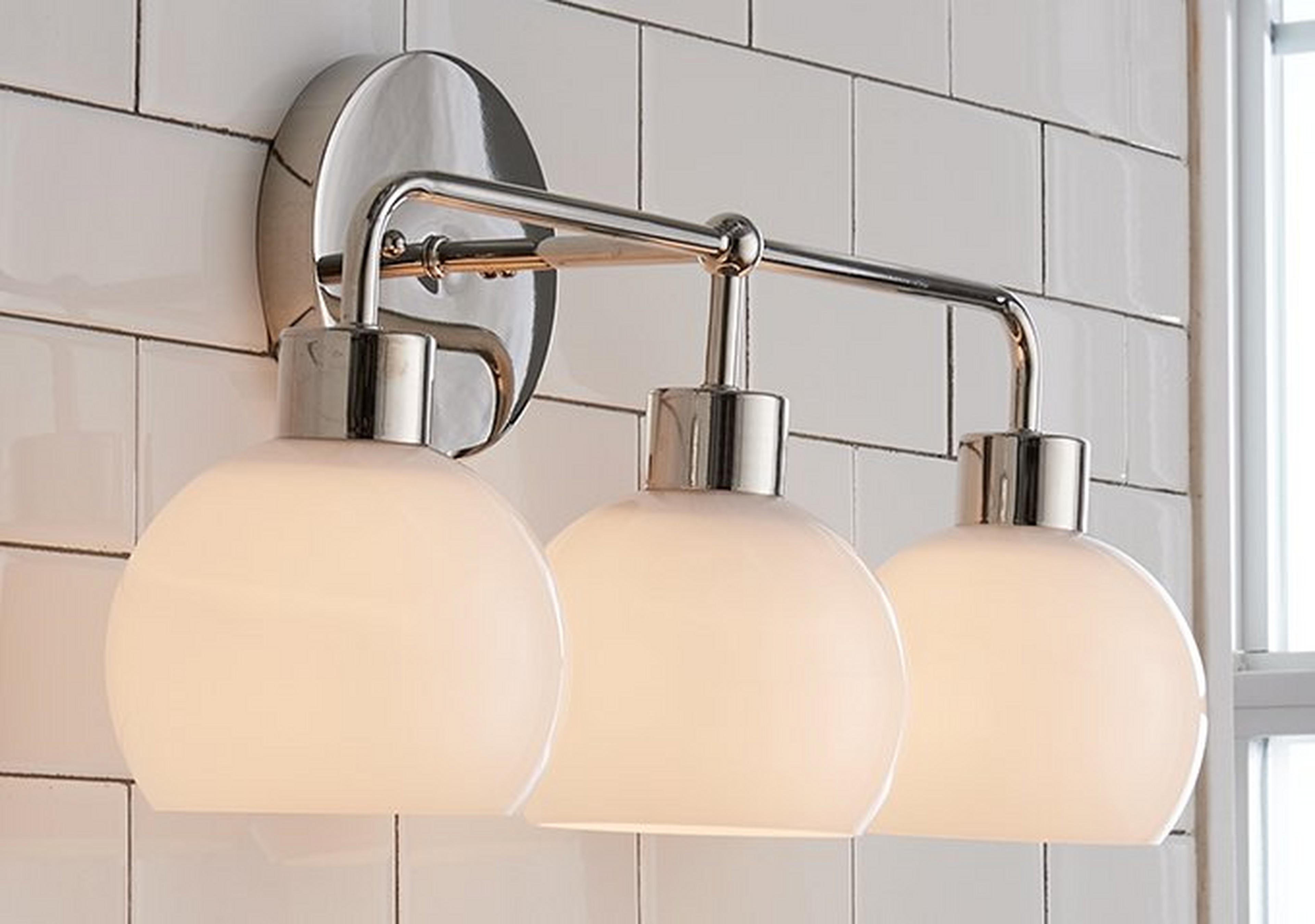 Polished Nickel Young House Love Opal Glass Bubble Vanity Light