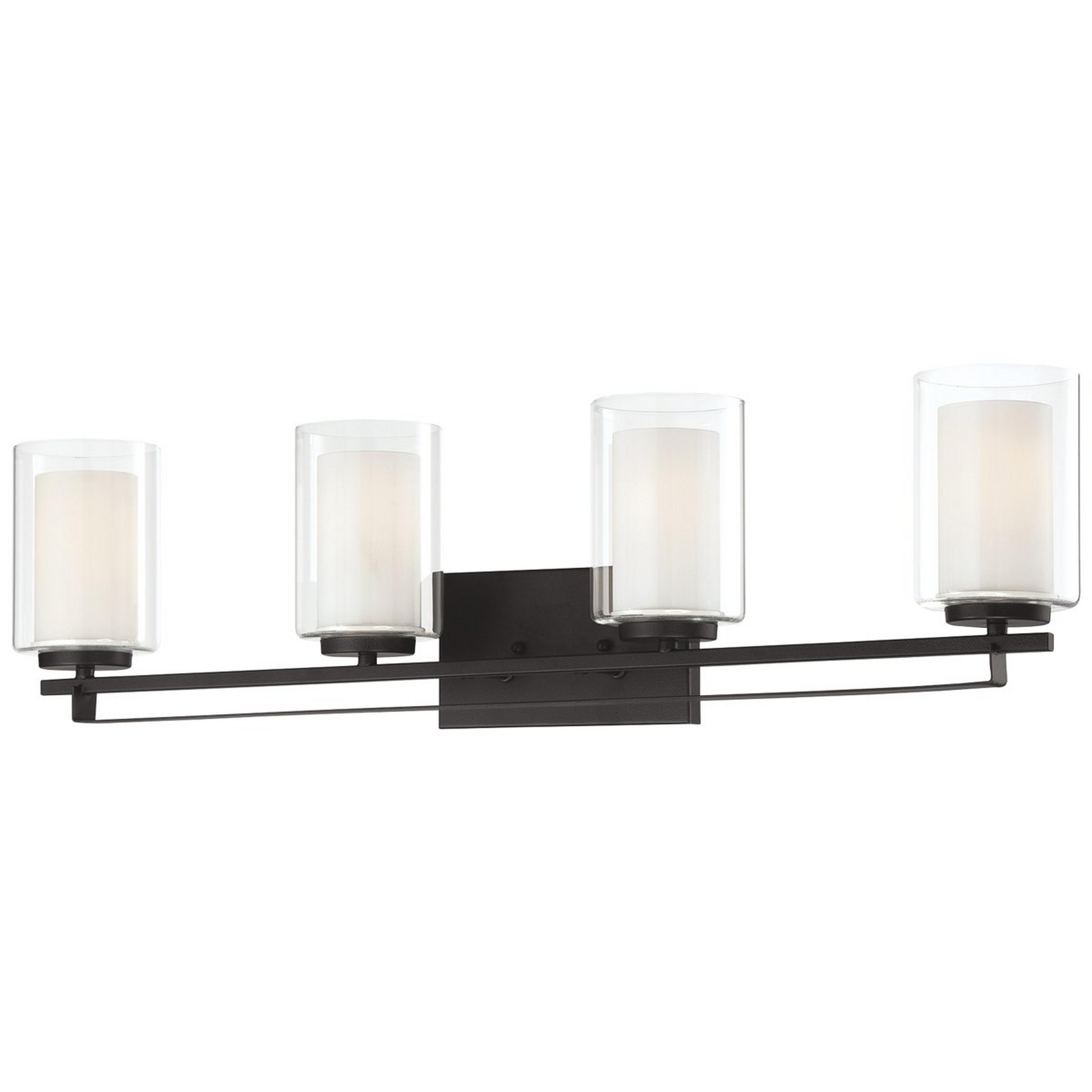 A Lydia Vanity Light - 4 Light with Coal / White / Clear color