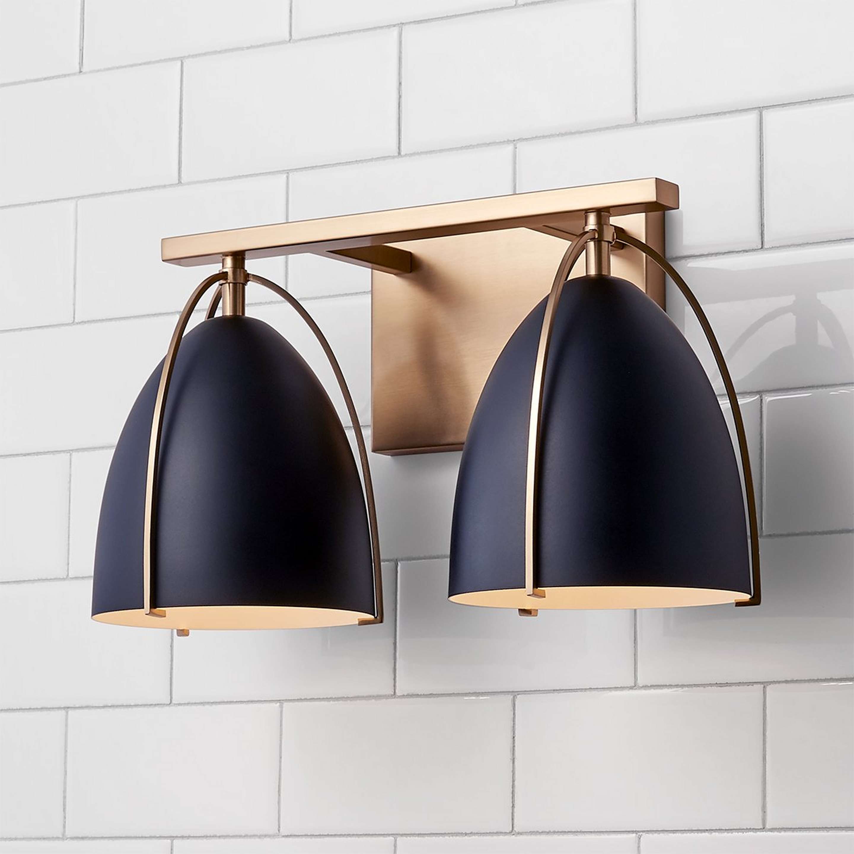 A Bentlee Vanity Light - 2 Light with Brass / Black color