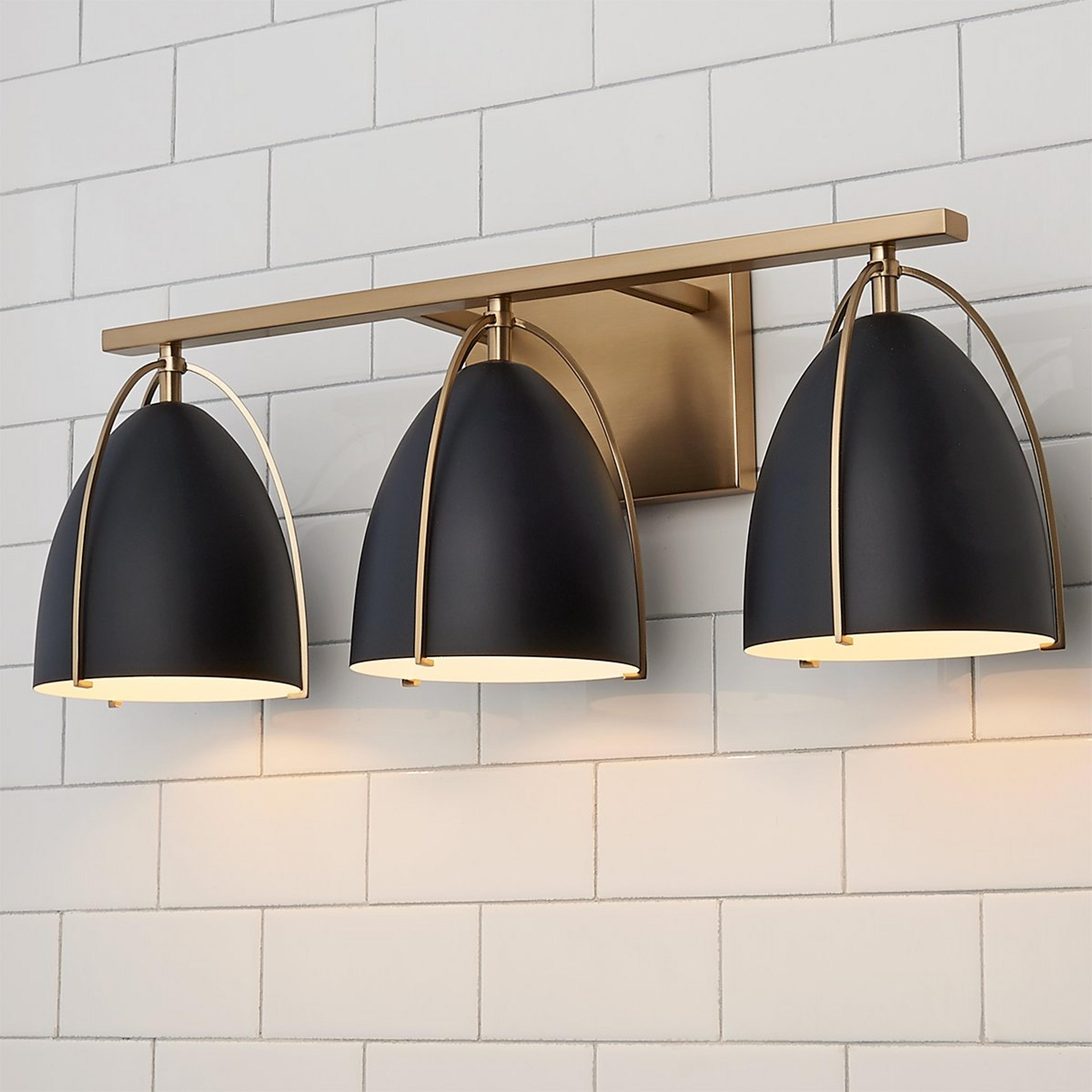 A Bentlee Vanity Light - 3 Light with Brass / Black color