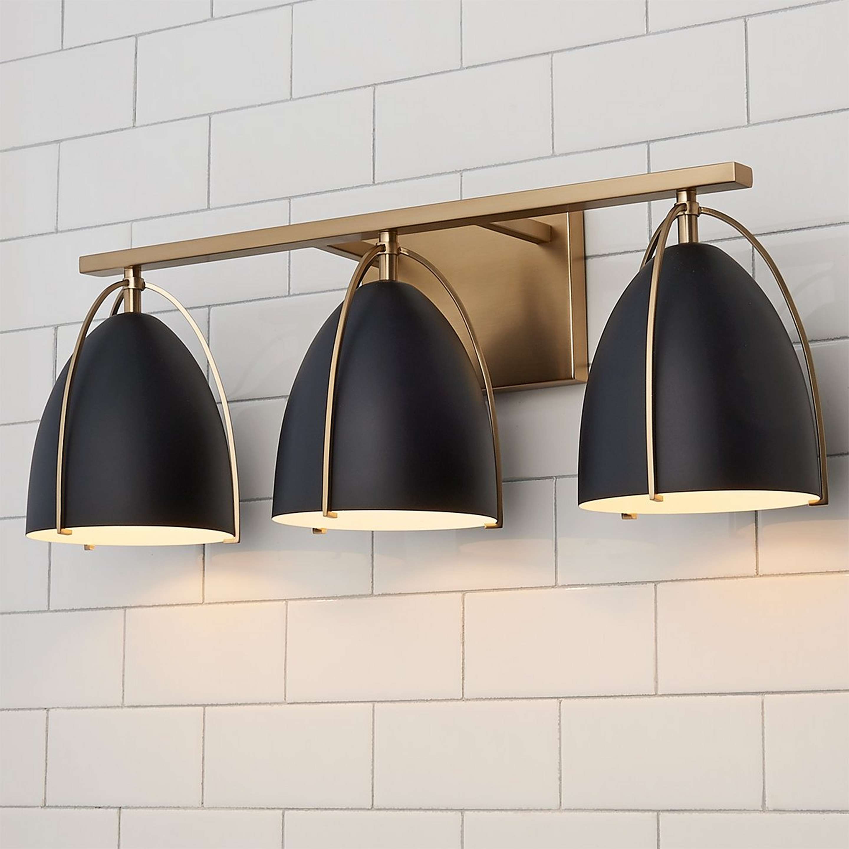 A Bentlee Vanity Light - 3 Light with Brass / Black color