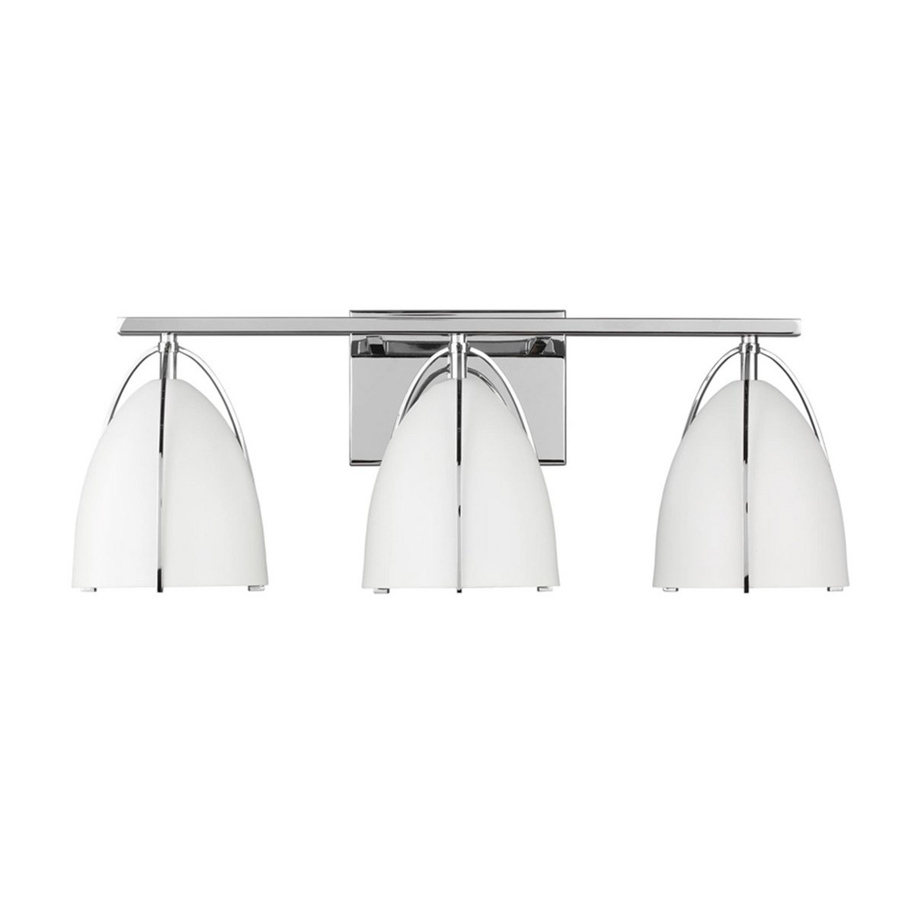 A Bentlee Vanity Light - 3 Light with Chrome / White color