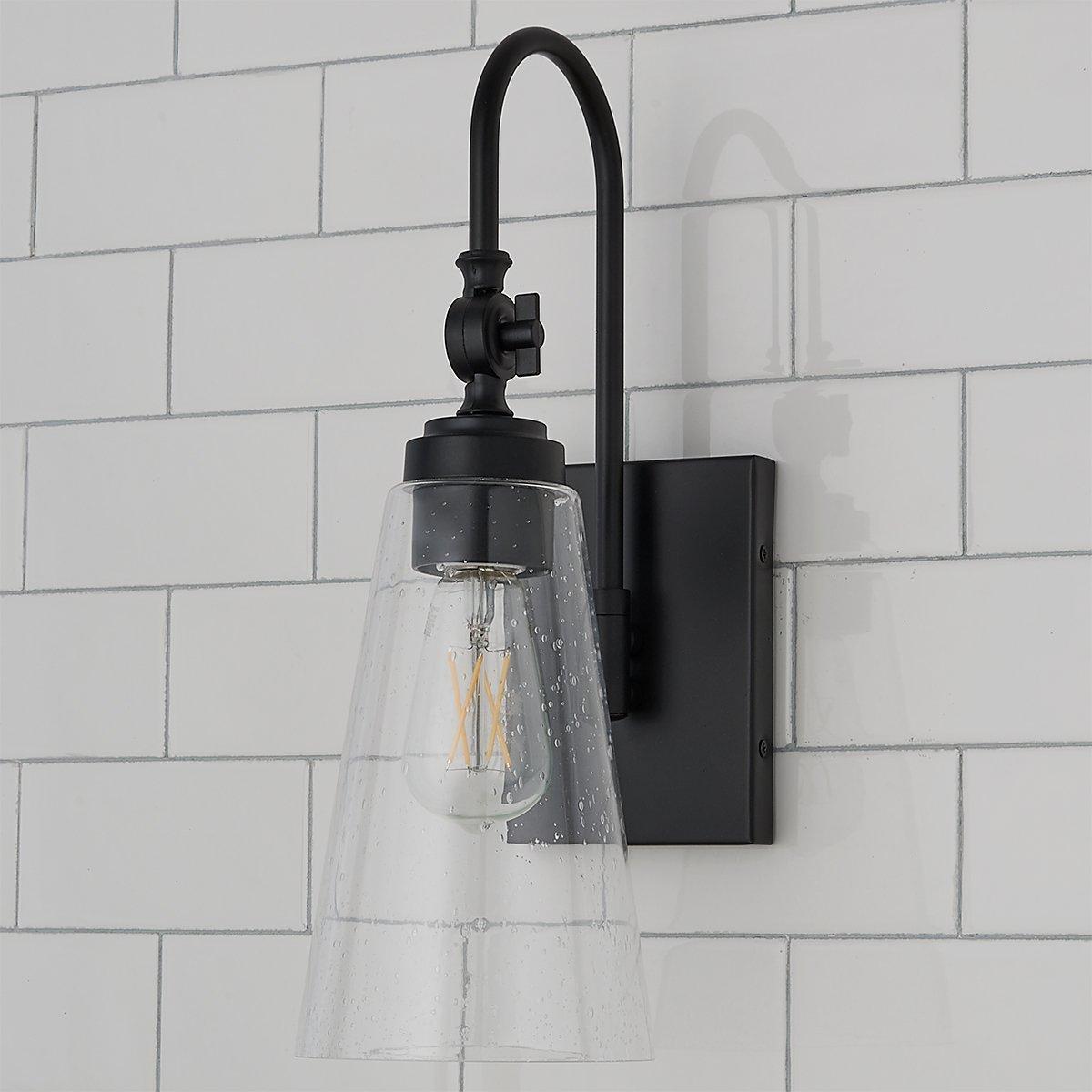 Arched Neck Tapered Glass Wall Light | Shades of Light