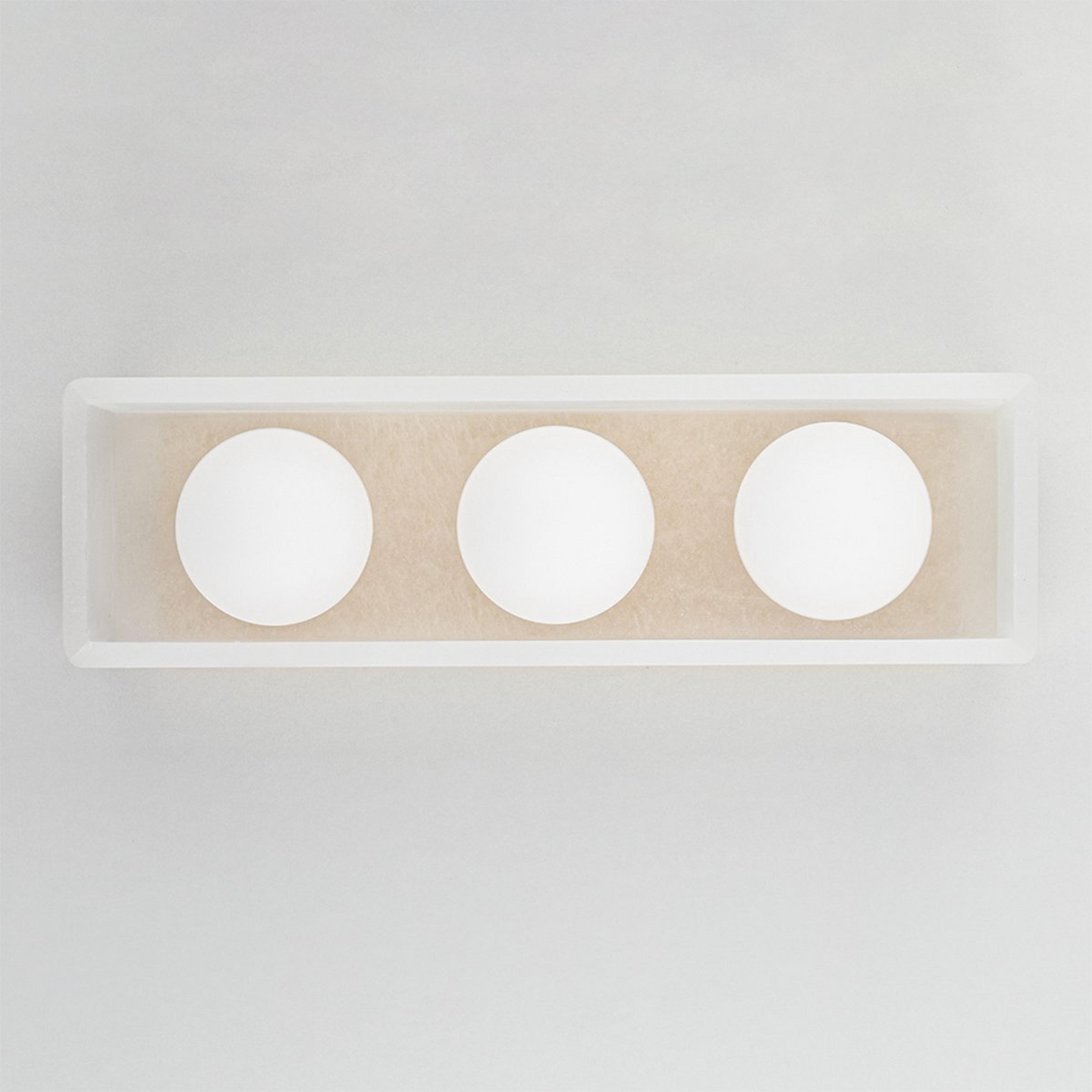 A Jerel Vanity Light - 3 Light with Aged Brass / Alabaster / Matte Opal Glass  color