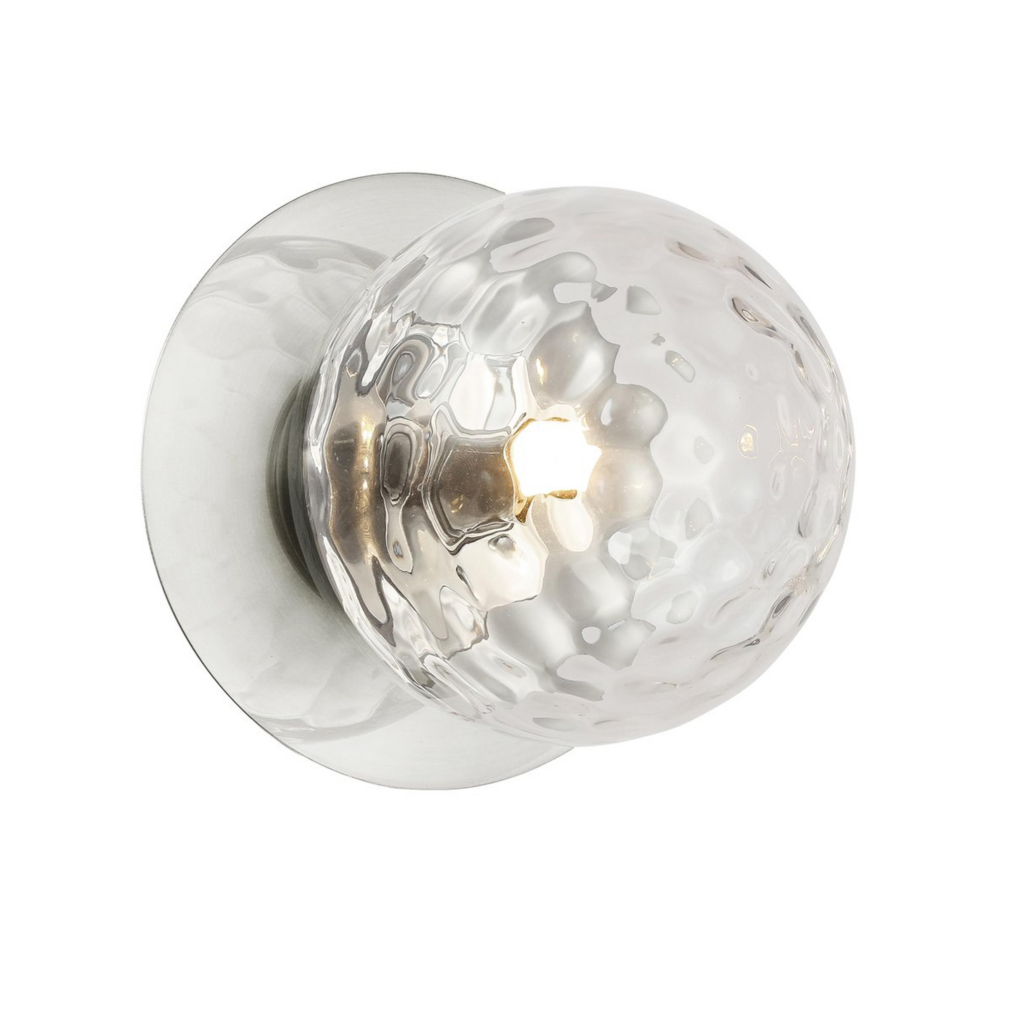 A Quinn Bath Sconce - Clear Glass with Polished Chrome / Clear Hammered Glass  color
