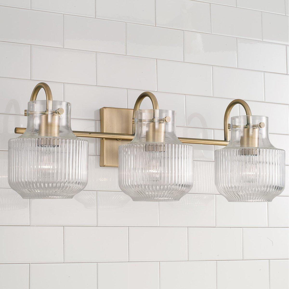 Fluted Tulip Vanity Light - 3 Light