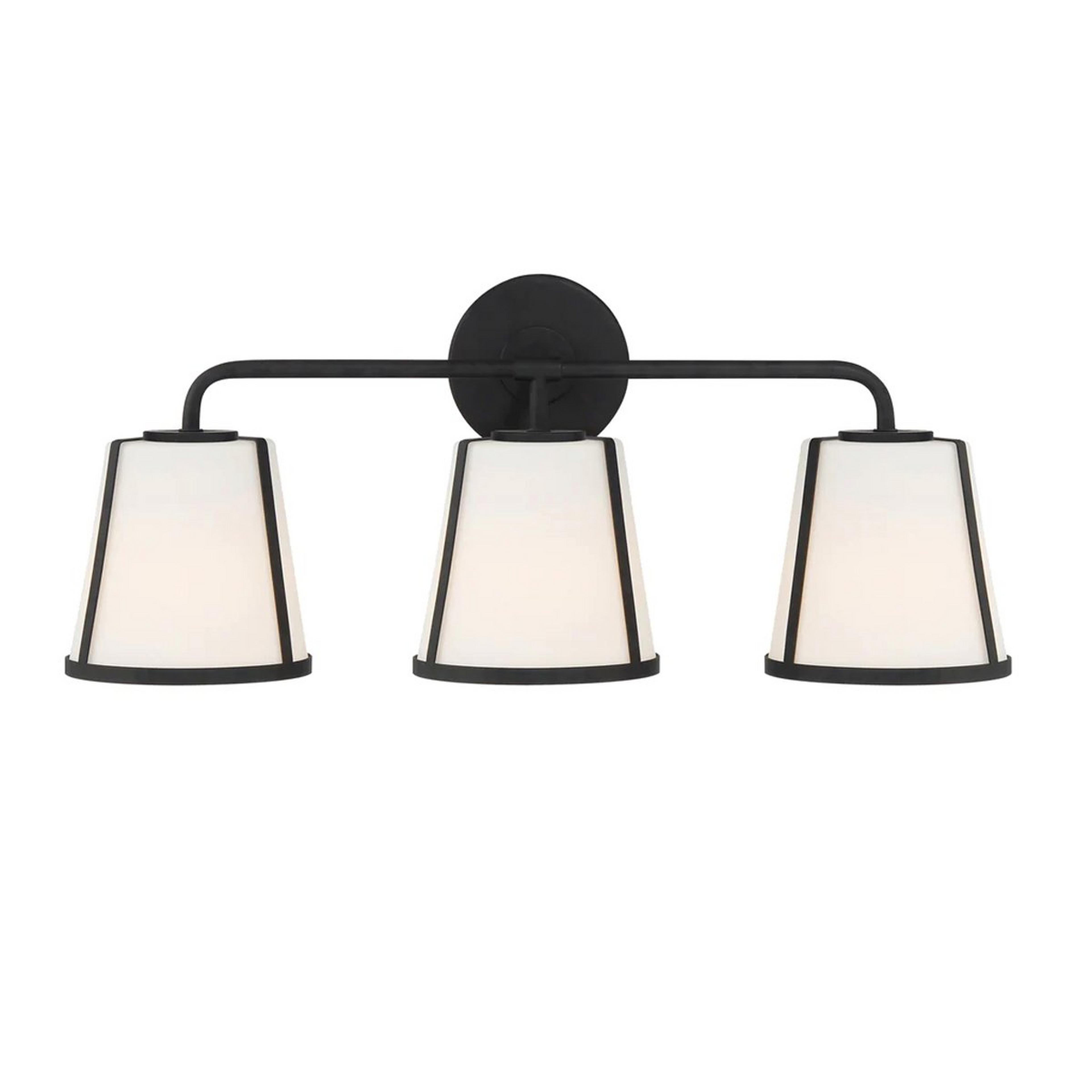 A Intergalactic Ring Vanity Light - 3 Light with Black / Opal Glass color