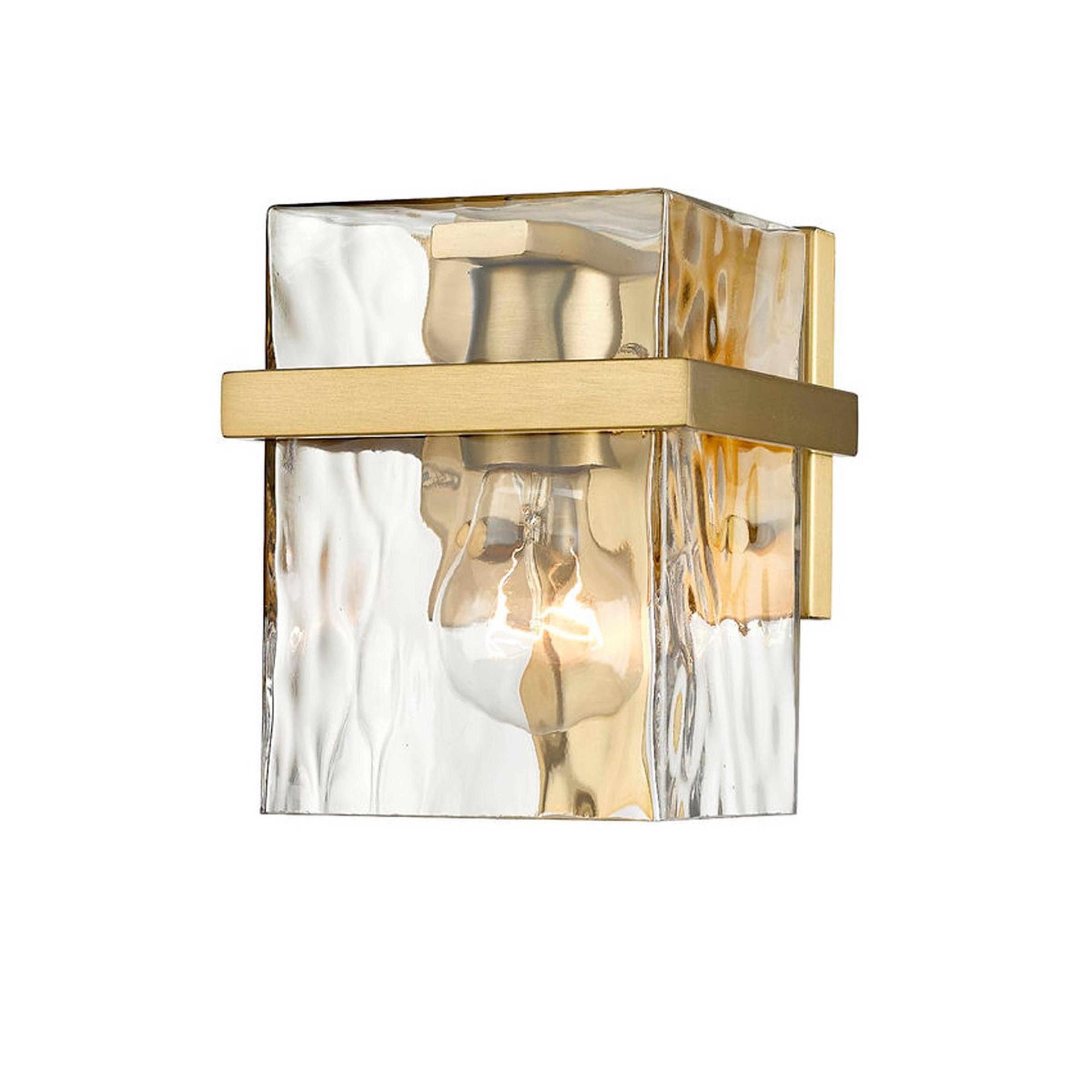 A Cinerea Bath Sconce with Gold / Clear Wavy Glass color