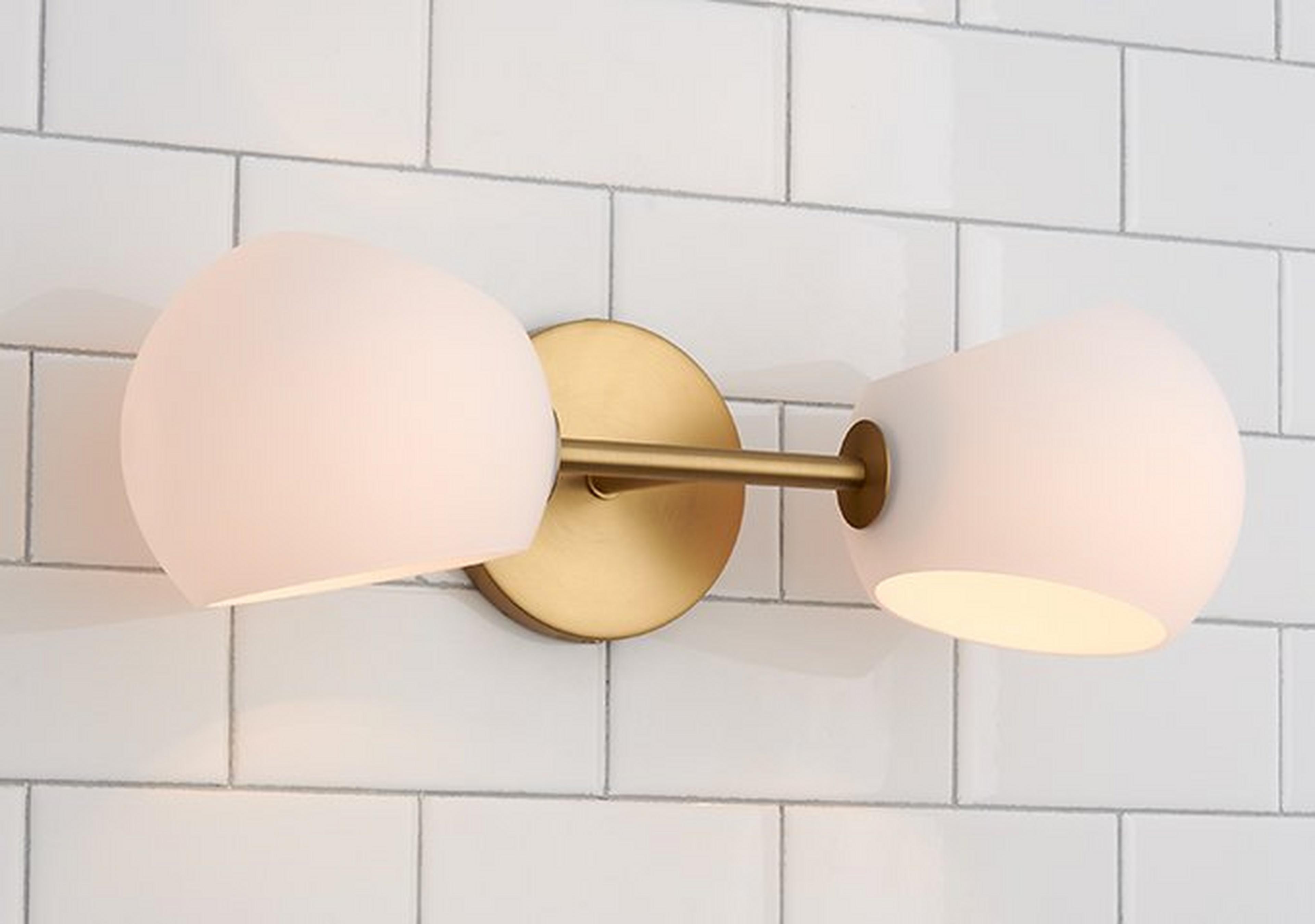 Brushed Gold Xaviero Glass Vanity Light