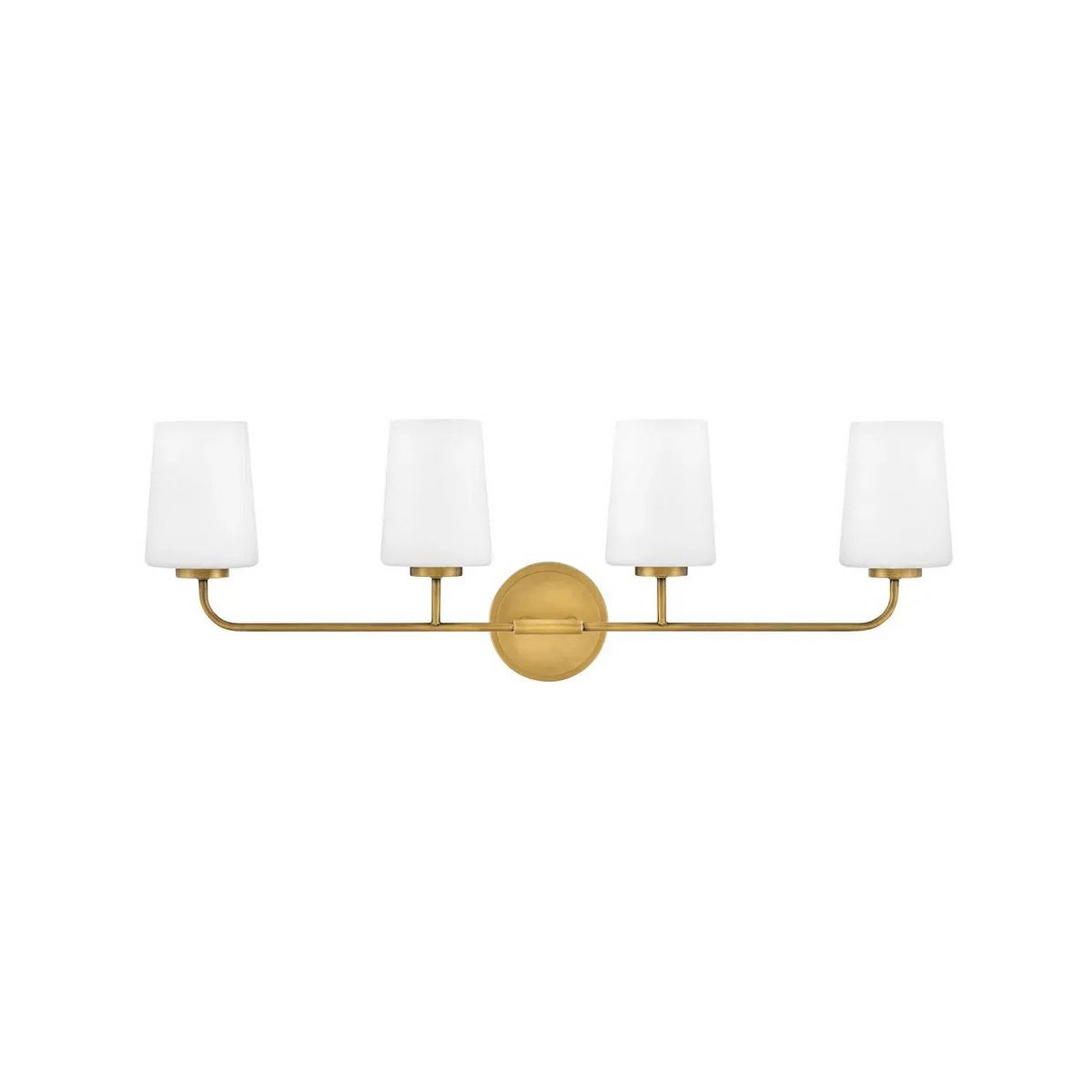A Jeida Opal Glass Vanity Light - 4 Light with Brass / Opal Glass  color