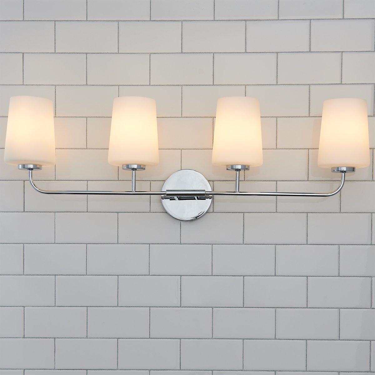 【お試し価格！】 Jeida Opal Glass Vanity Light - 4 Light その他
