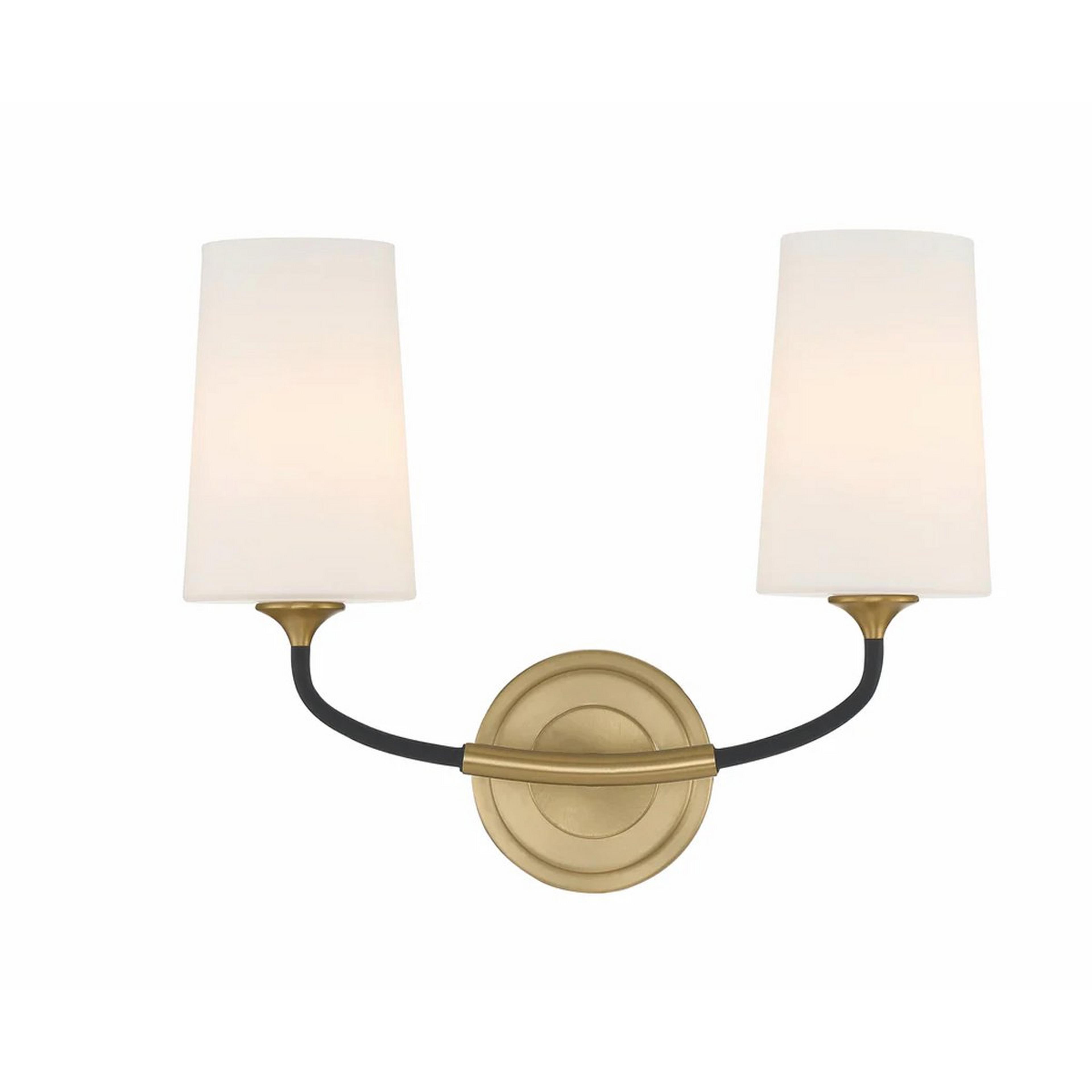 A Jasper Vanity Light with Black / Gold / White Glass  color