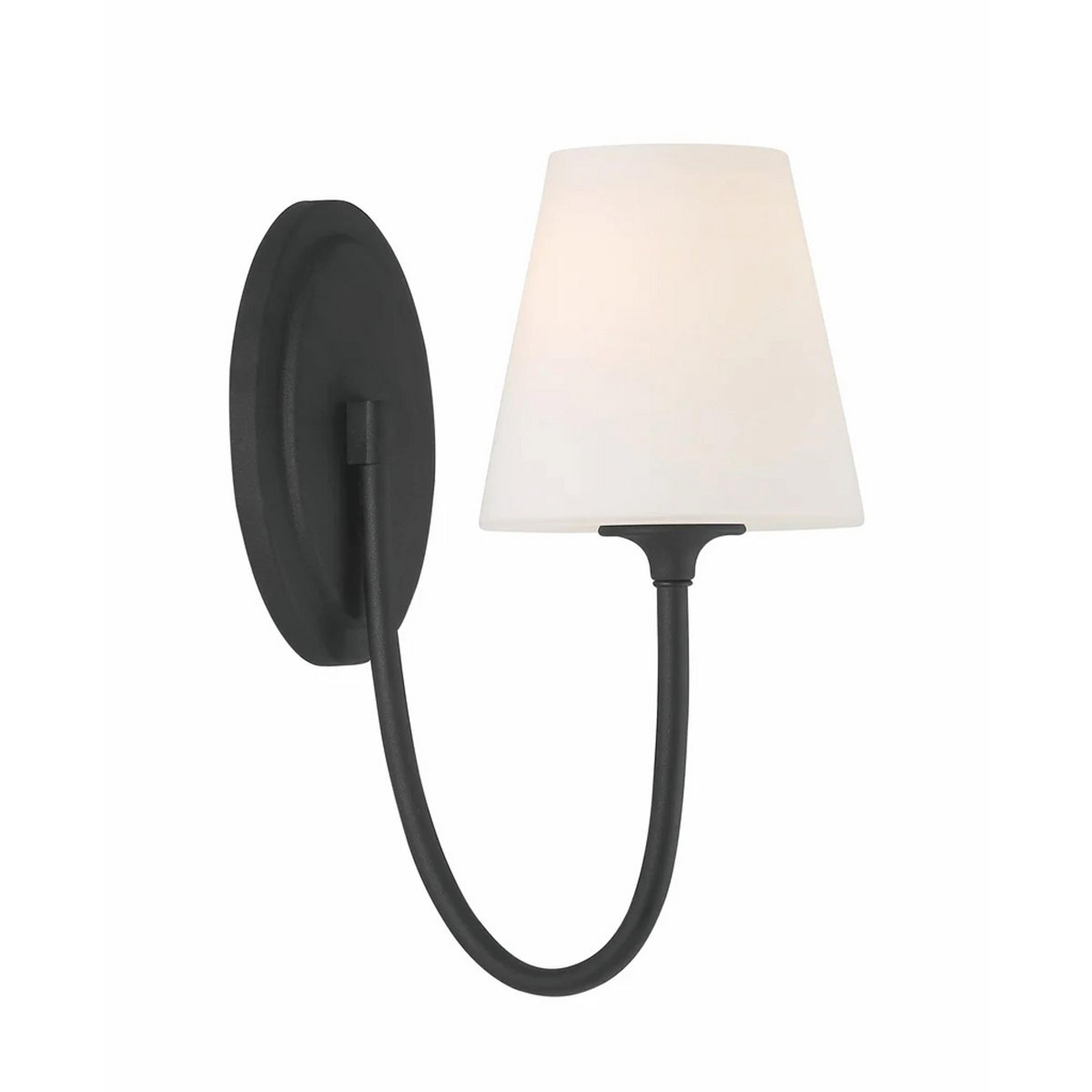 A Eleanor Bath Sconce - 1 Light with Forged Black / Frosted Glass color