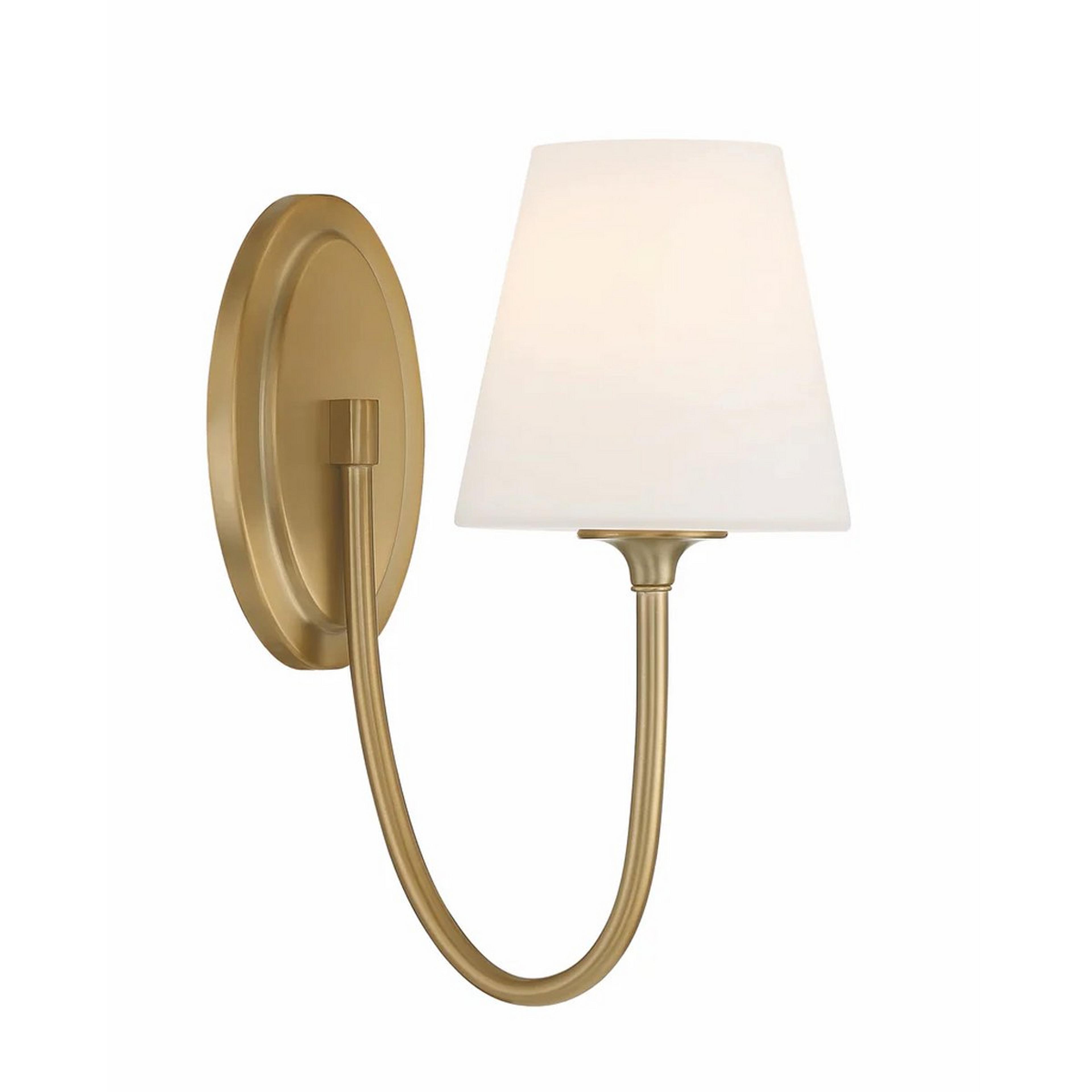 A Eleanor Bath Sconce - 1 Light with Gold / Frosted Glass  color