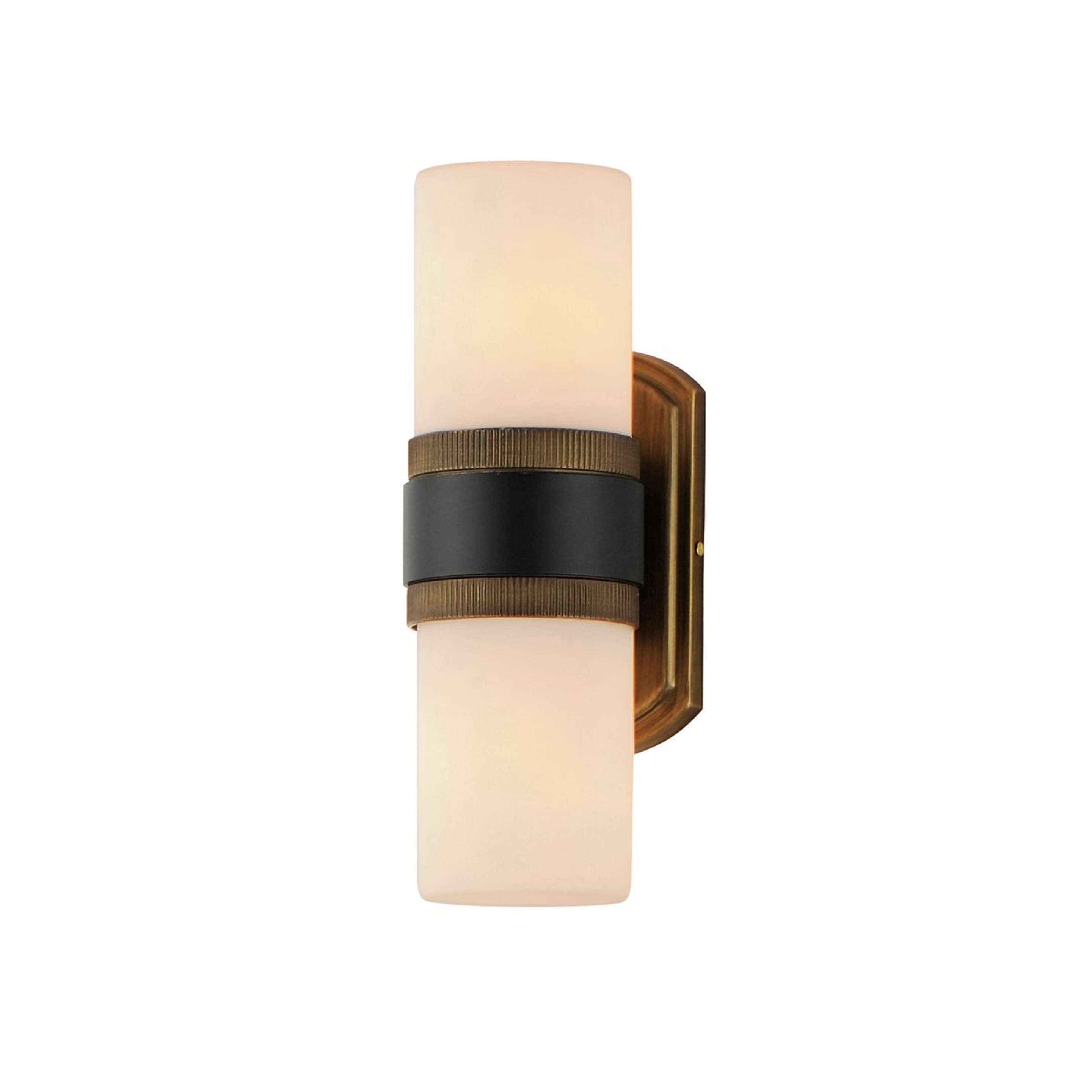 A Emmett Bath Sconce with Brushed Brass / Black / Glass color