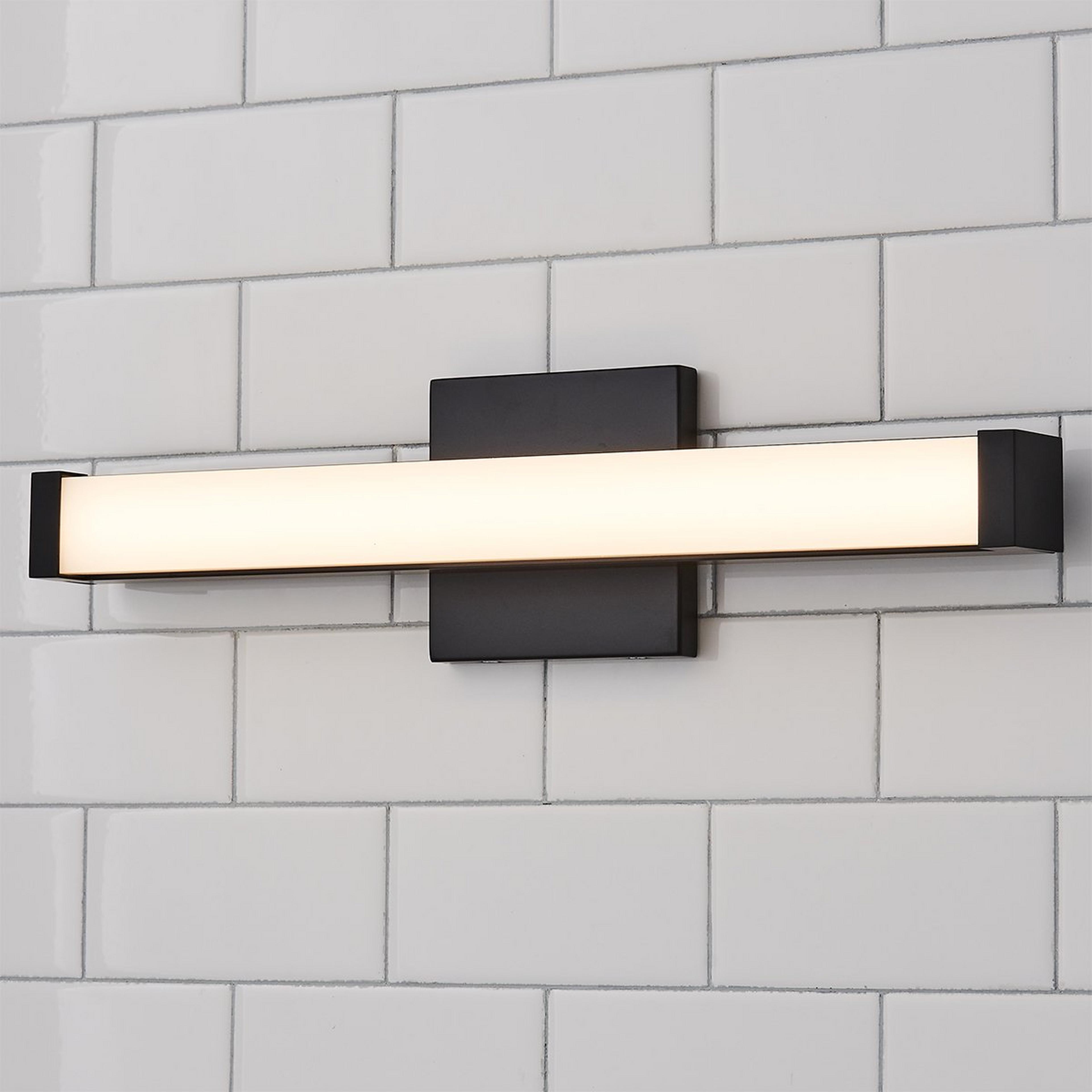 A Modern Bar Vanity Light - 18" with Black / White color