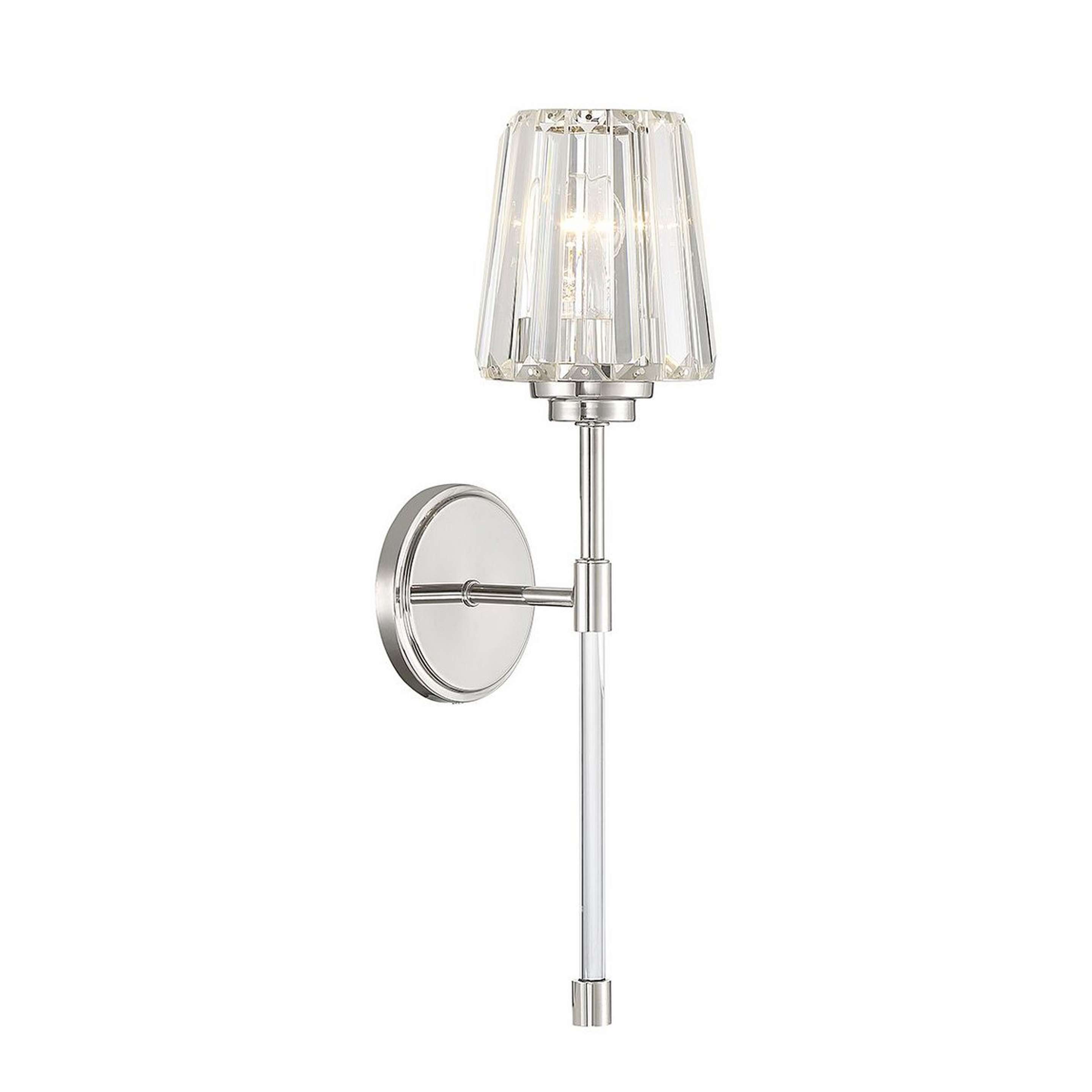 A Gladys Bath Sconce with Polished Nickel / Clear Glass color